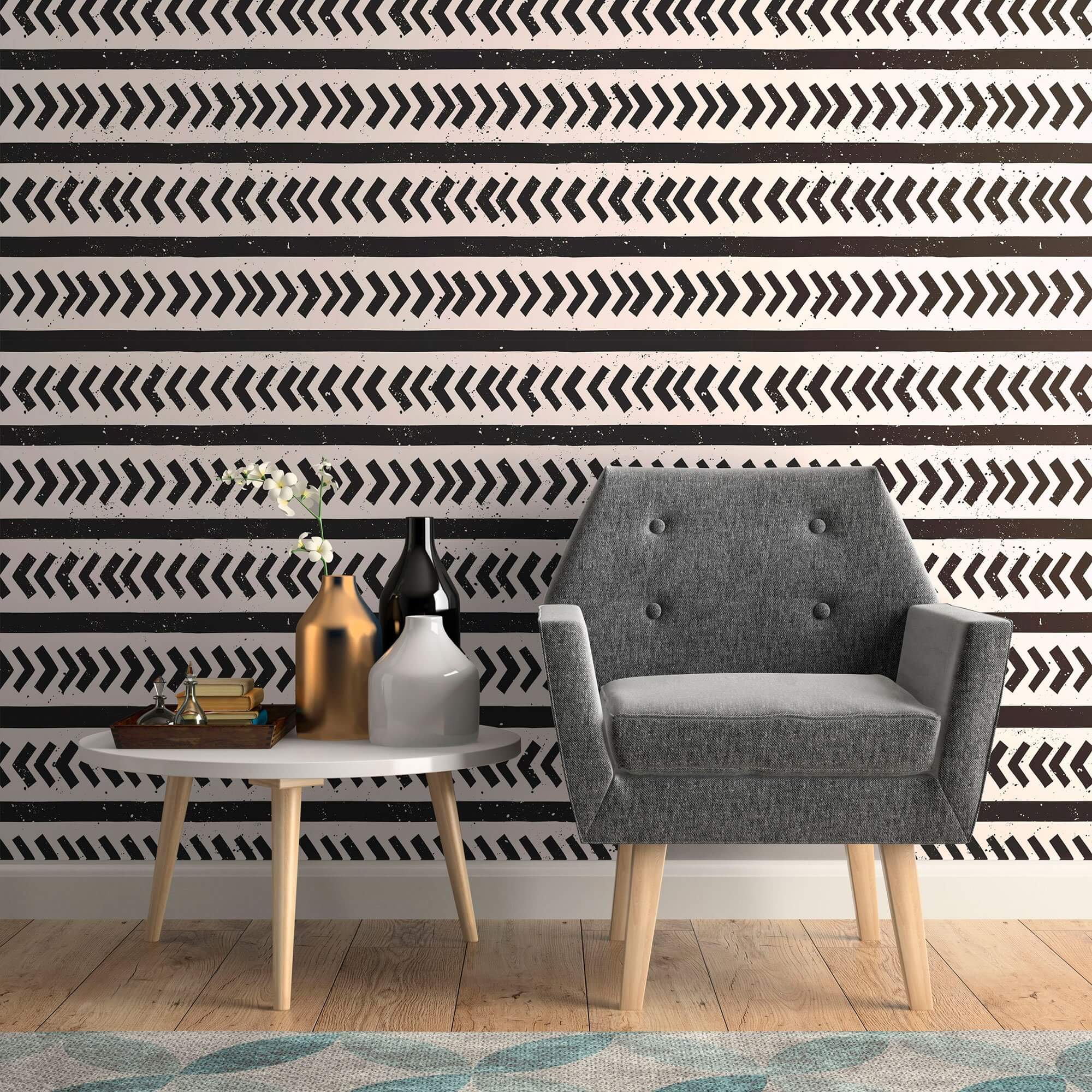 Charcoal and Gray Geometric Peel and Stick Removable Wallpaper for Teens Bedroom - Self-Adhesive Wall Decal for Dorm, Nursery, or Home Decor