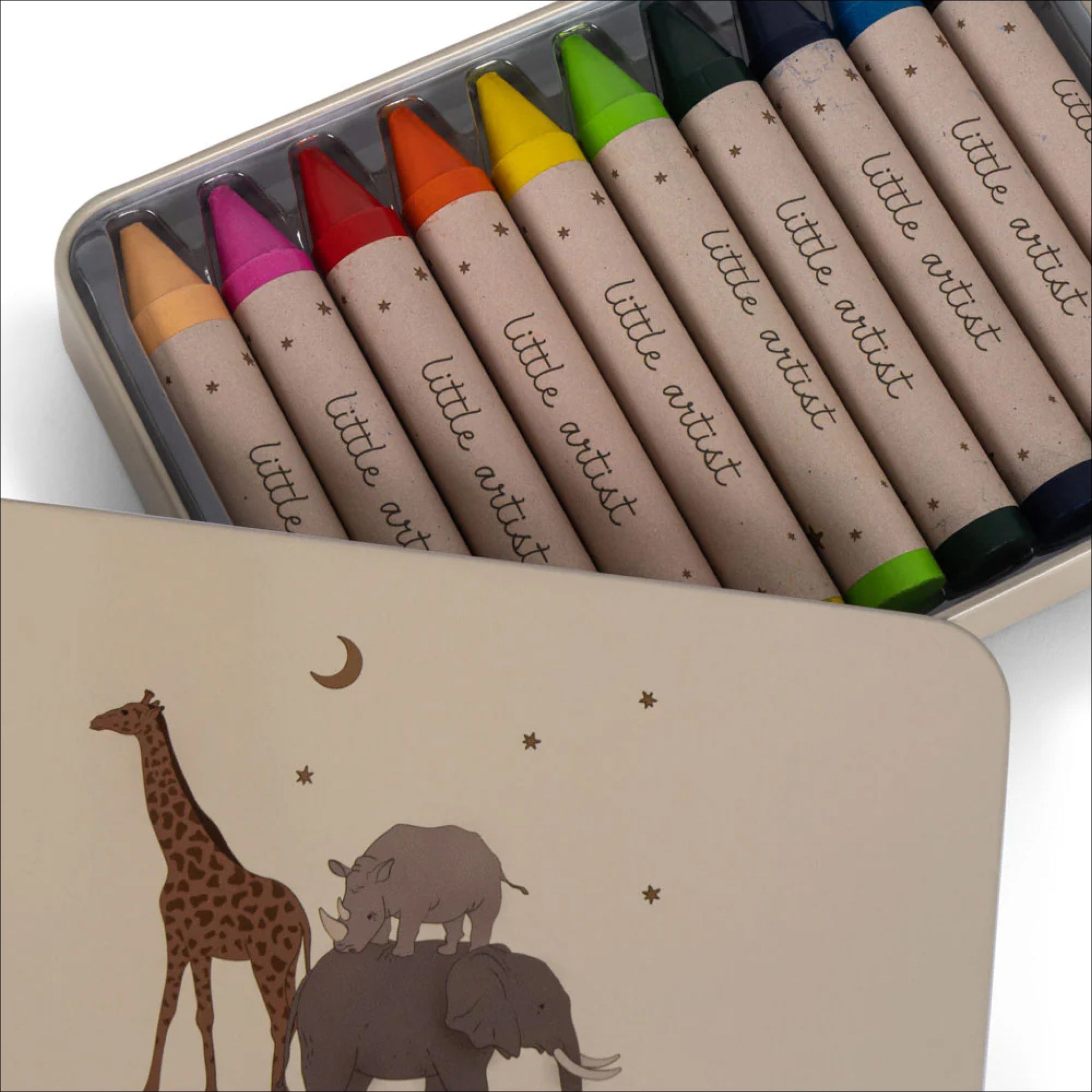 **KONGES SLØJD Beeswax Crayons - 10-Piece Safari Set for Kids | Non-Toxic, Eco-Friendly Art Supplies for Drawing & Coloring | Perfect for Home, School & Travel**