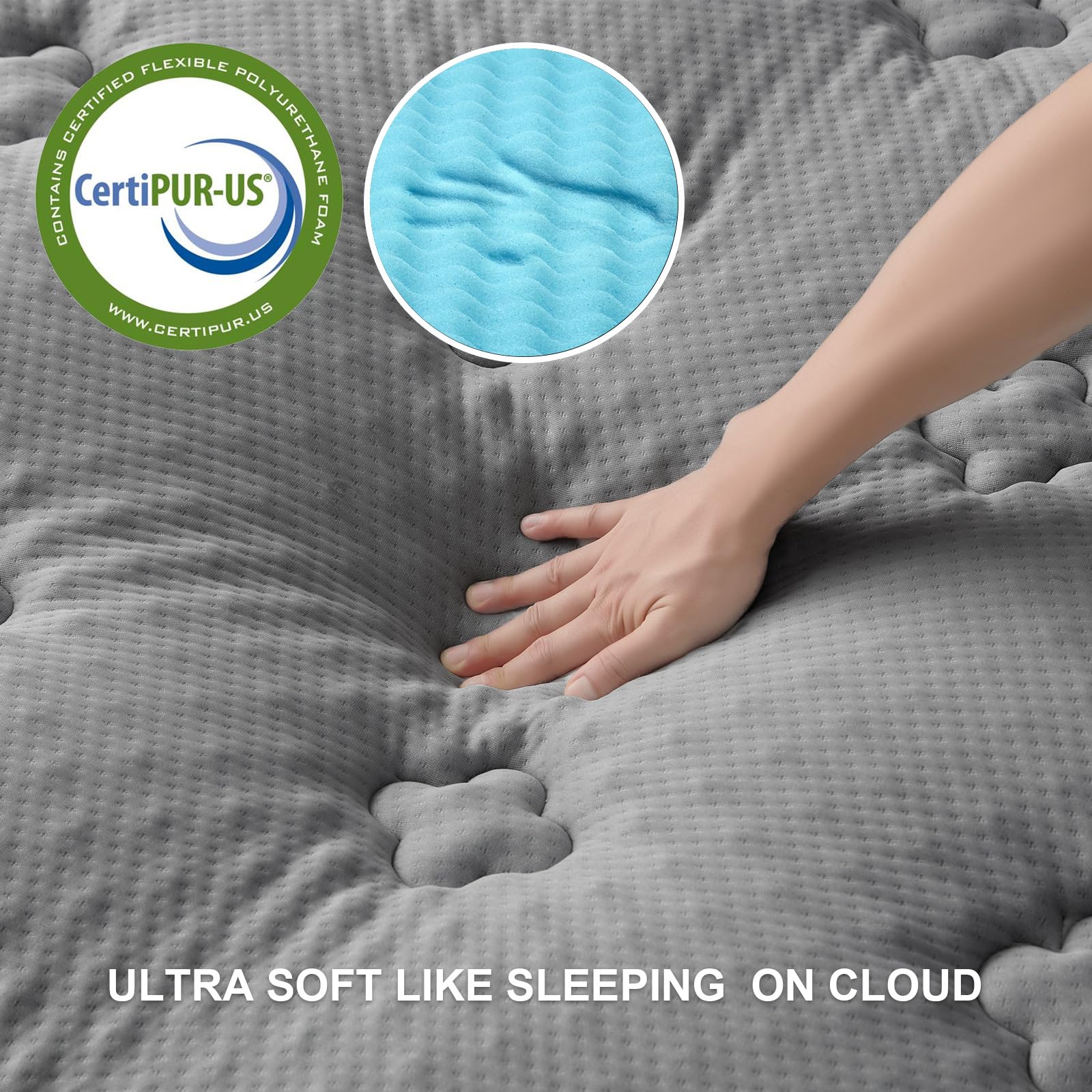 Hansleep California King Memory Foam Mattress Pad - Cooling Gel Infused Egg Crate Topper for Back Pain Relief, Breathable Cover with Deep Pocket (72
