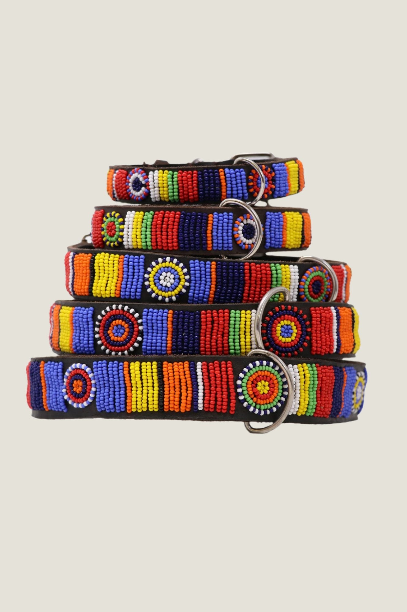 Premium Dog Collar with Maasai Multi-Color Design - Durable & Adjustable Pet Collar for Small, Medium & Large Dogs - Perfect for Walks, Training & Outdoor Adventures