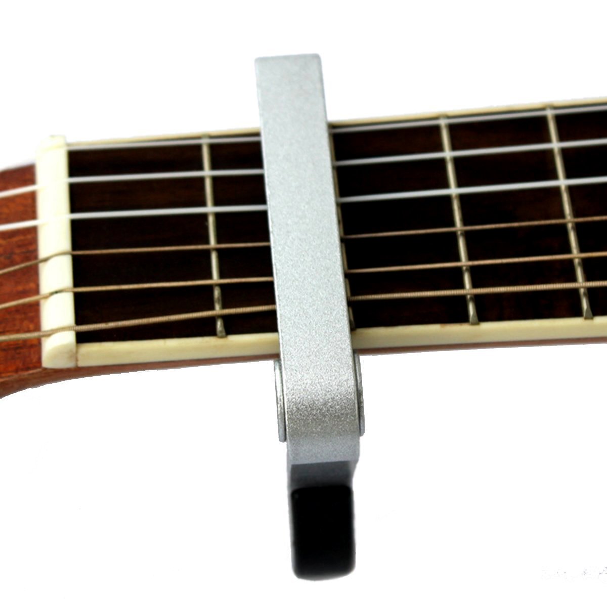 Premium Aluminum Guitar Capo for Acoustic & Electric Guitars - 6-String Clamp with Smooth Action (Silver) | Perfect for Live Performances, Studio Recording & Practice Sessions