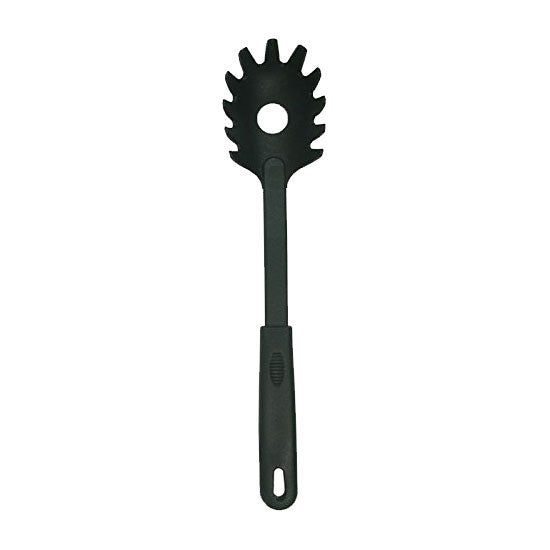 Disposable Spaghetti Server - 12 Pack Black Plastic Pasta Spoon for Parties, Catering & Picnics | Eco-Friendly Single-Use Utensils for Spaghetti, Salad & Desserts