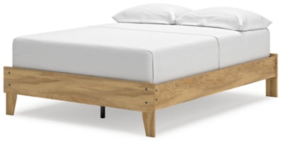 Bermacy Full Platform Bed Frame - Queen Size, Modern Minimalist Wooden Bed with Sturdy Slat Support for Bedroom, Guest Room, or Studio Apartment