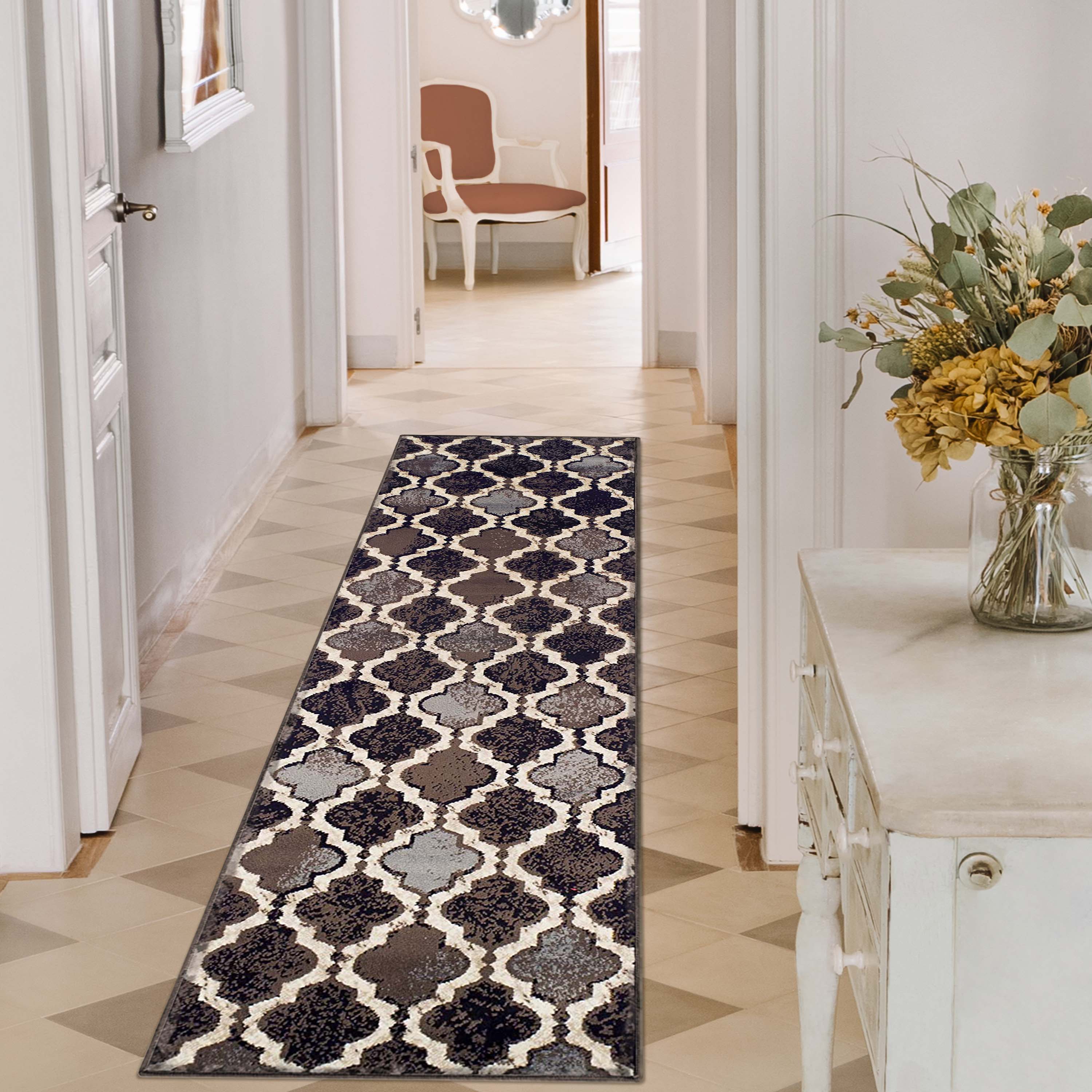 Viking Geometric Trellis Indoor Area Rug & Runner - Non-Slip Boho Chic Carpet for Living Room, Bedroom, Hallway - Perfect for Nordic Home Decor & Cozy Spaces