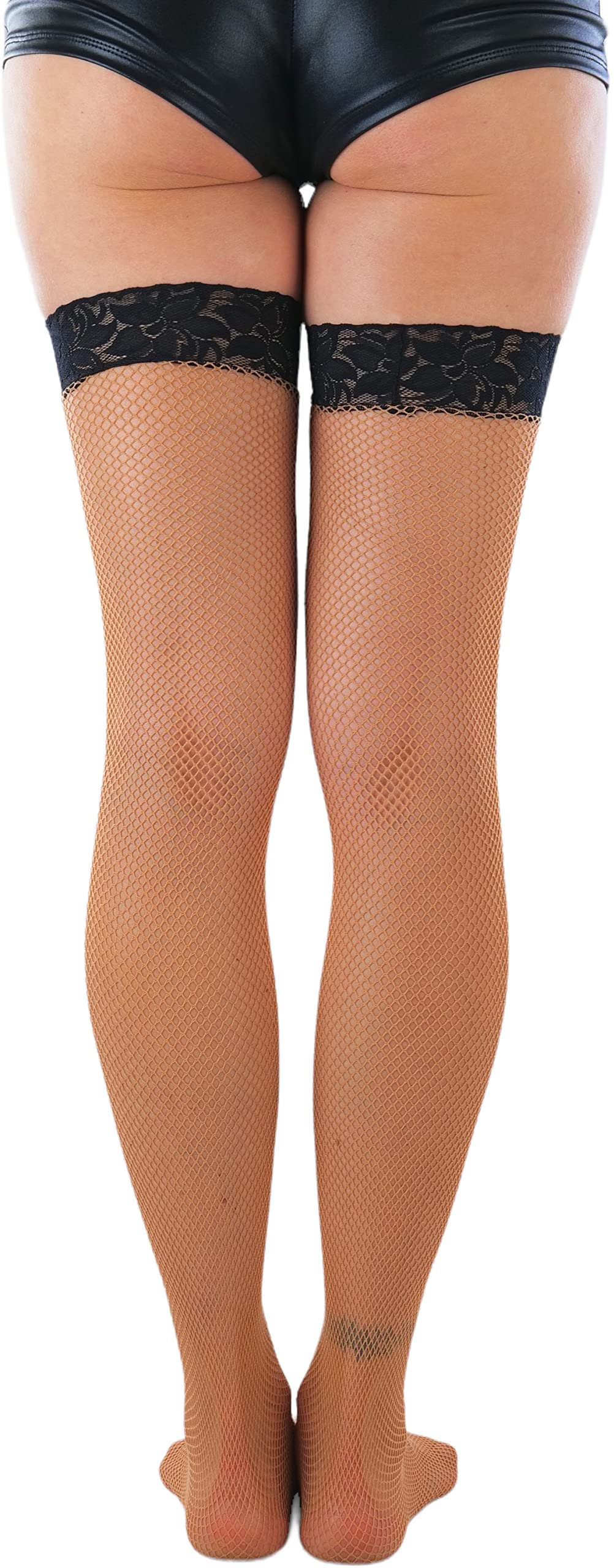 ToBeInStyle Women's Fishnet Thigh High Stockings - Sexy Bright & Vibrant Pattern for Cosplay, Halloween, Party & Night Out