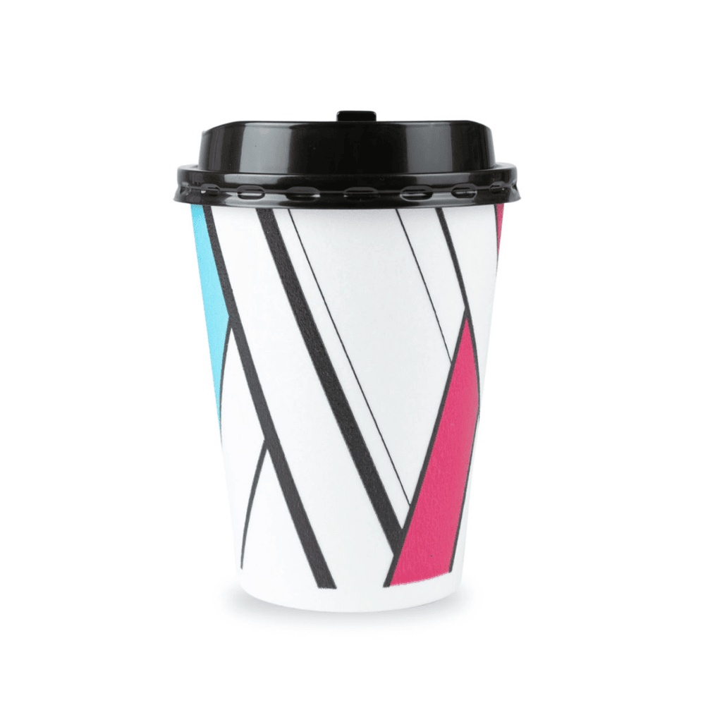 Insulated Paper Hot Cups with Lids - 12oz/16oz Eco-Friendly Disposable Coffee Cups for Hot Beverages - Perfect for Coffee Shops, Offices, and Takeout