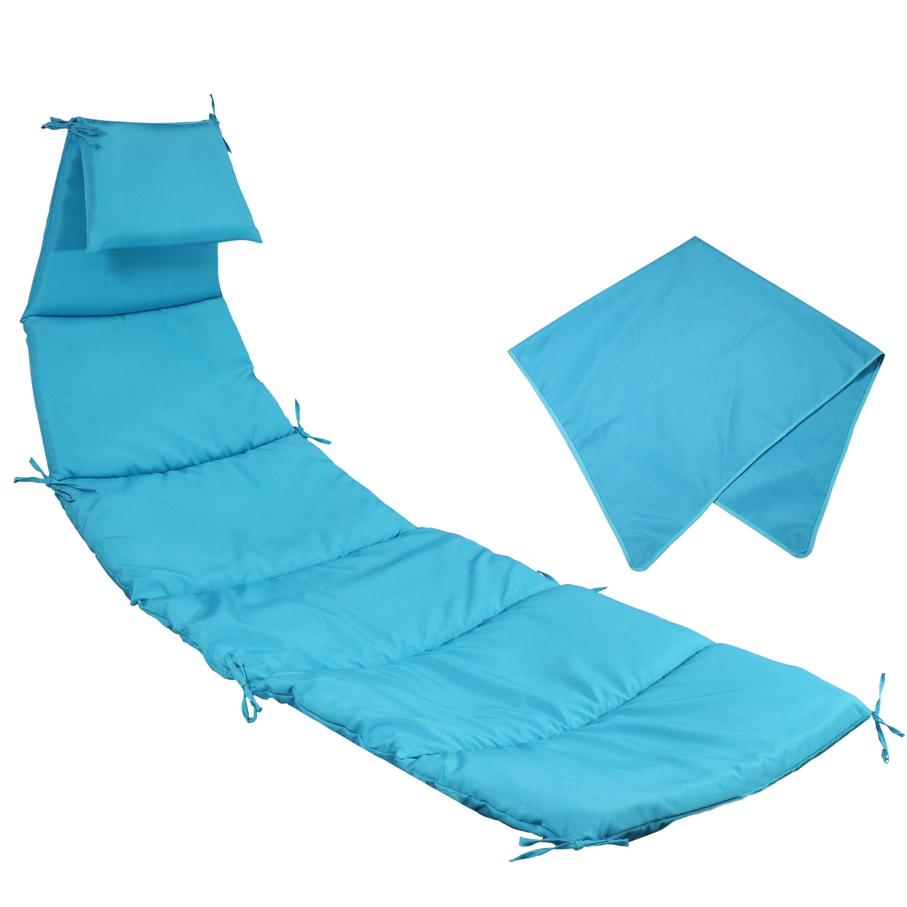 Sunnydaze Hanging Lounge Chair Replacement Cushion & Umbrella Set - Outdoor Patio Furniture Accessories for Poolside, Beach, and Garden Relaxation