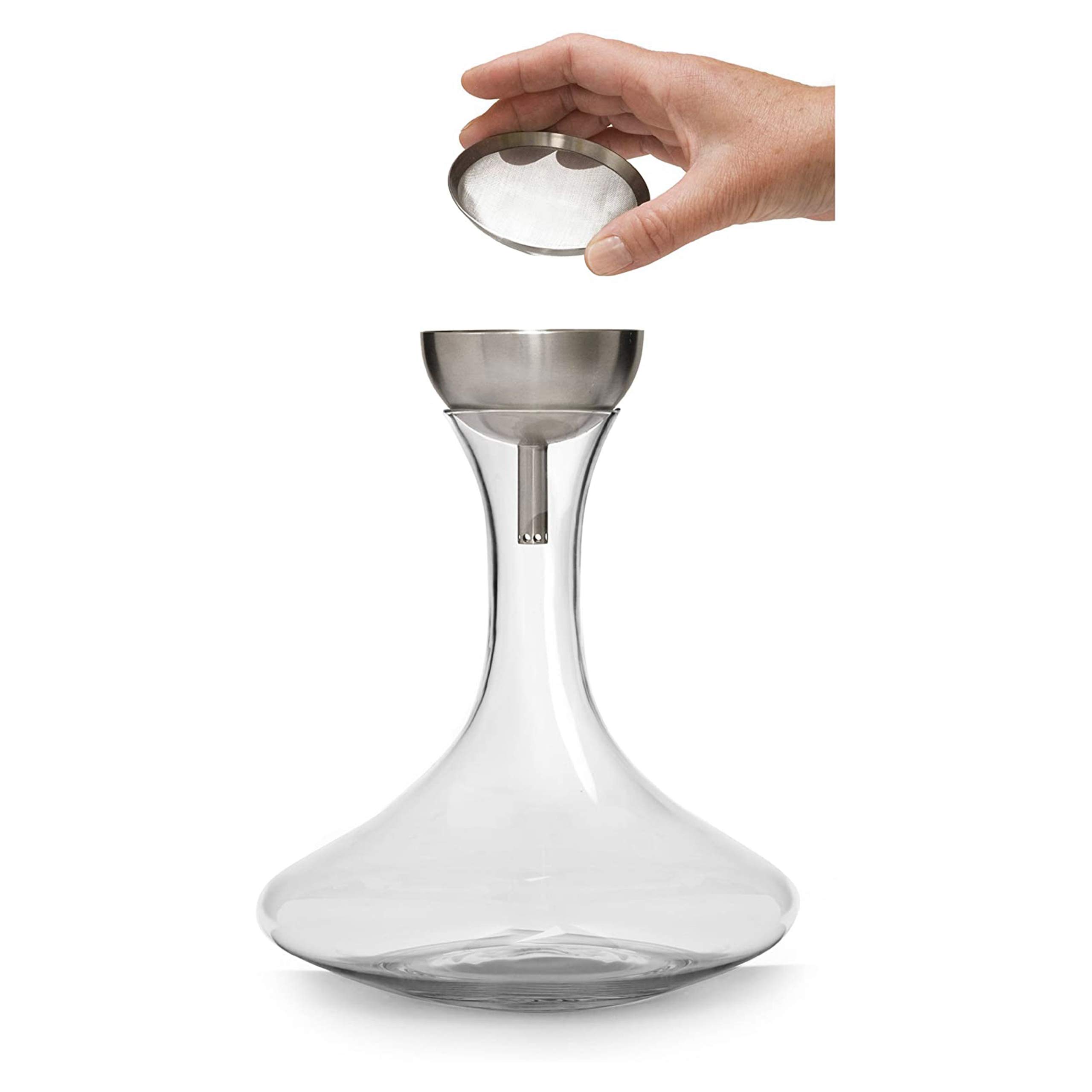 Premium Houdini Wine Decanter Set with Aerating Shower Funnel & Sediment Strainer - 10