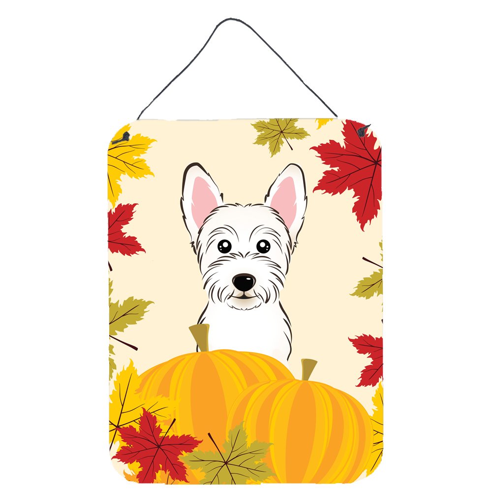Westie Thanksgiving Wall Decor - Aluminum Metal Sign for Kitchen, Bar, Bathroom & Front Door - 12x16 Inch Multicolor Home Plaque - Perfect for Holiday Decorations & Seasonal Home Decor