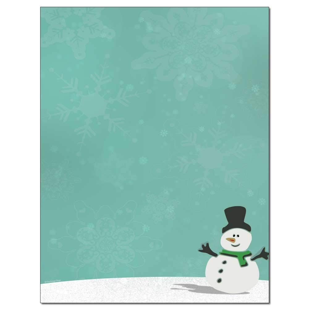 Silly Snowman Letterhead Paper - 100 Sheets for Laser & Inkjet Printers - Perfect for Holiday Cards, Christmas Letters & Winter Party Invitations