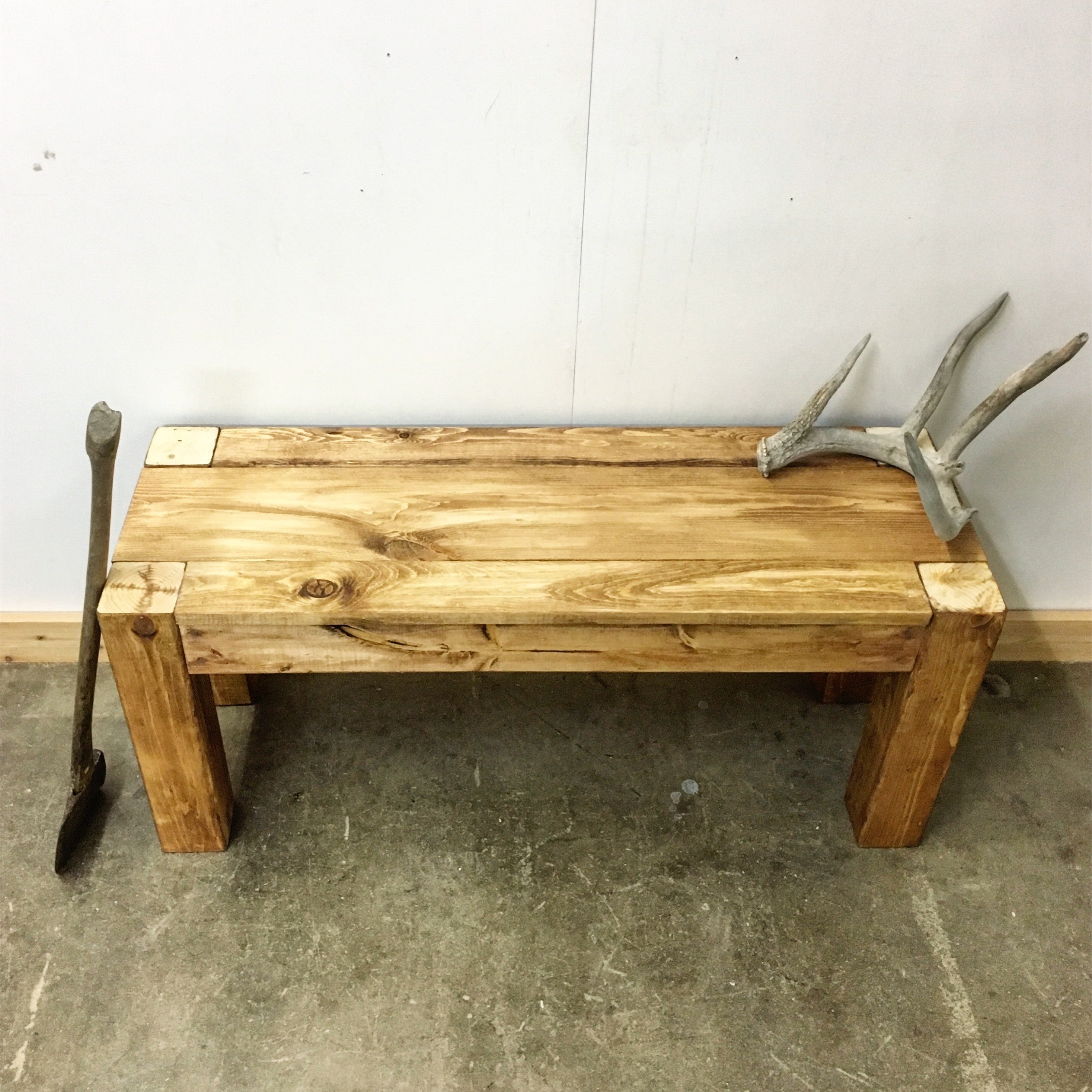 Handcrafted Winifred Bench - Rustic Modern Wooden Bench Made in USA | Perfect for Entryway, Living Room & Farmhouse Decor