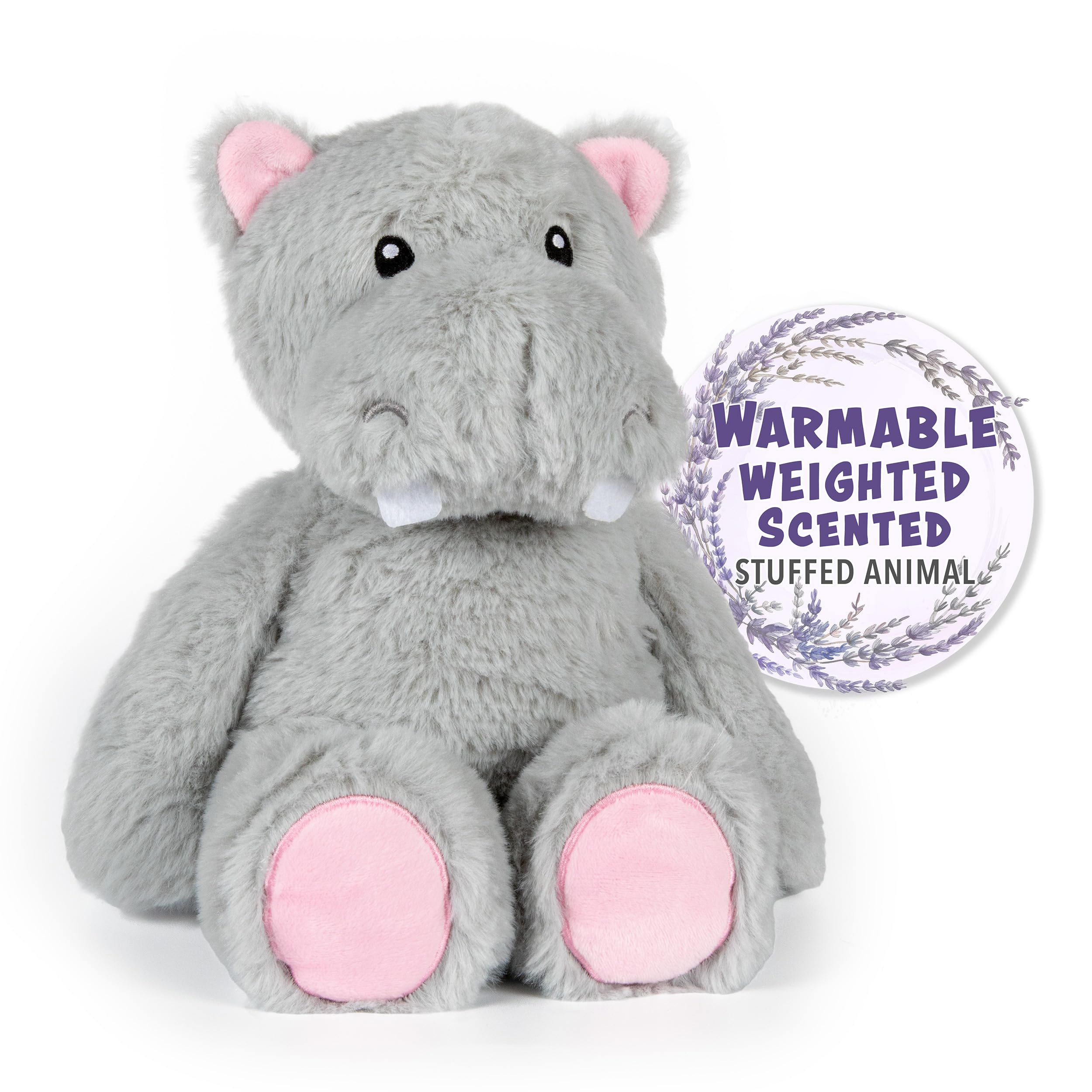 1i4 Group Warm Pals - Hippo - Lavender Scented Plush Stuffed Animal Toy | Microwaveable & Coolable for Bedtime Comfort | Perfect for Kids, Stress Relief & Home Decor