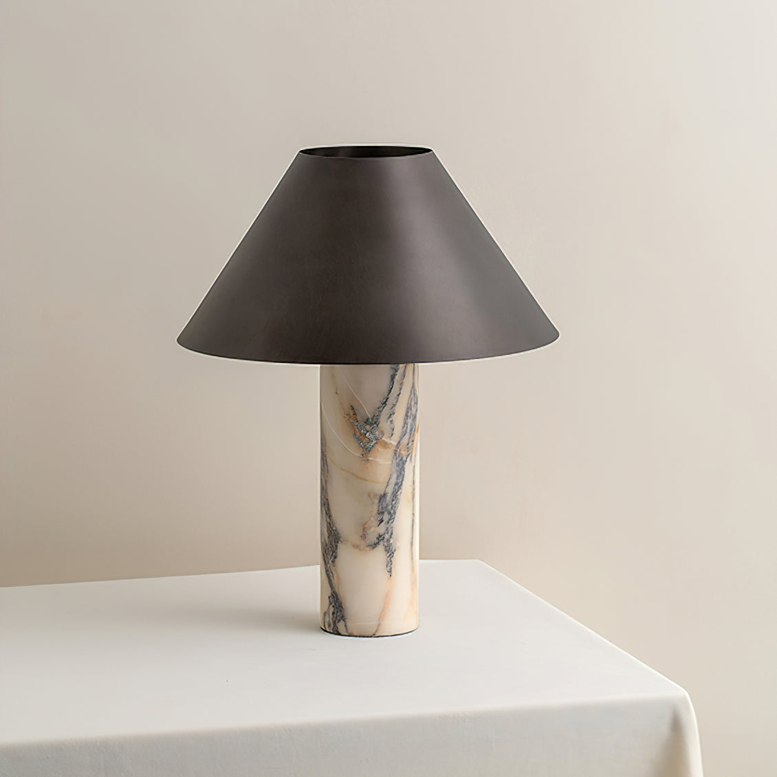 Elegant Cline Marble Table Lamp - Modern Home Decor Lighting for Living Room, Bedroom & Office - Dimmable LED Desk Lamp with USB Port