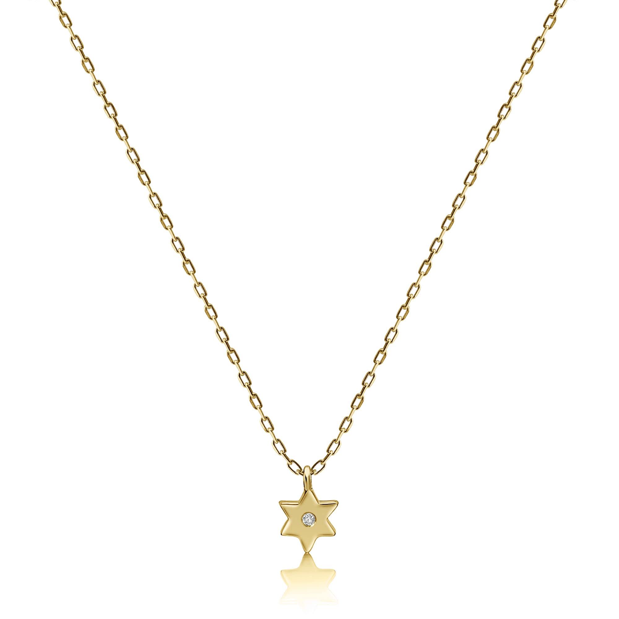 Sterling Silver Jewish Star of David Necklace for Women - Alef Bet by Paula - Elegant Tiny Pendant on Chain - Perfect for Hanukkah, Bat Mitzvah & Everyday Wear