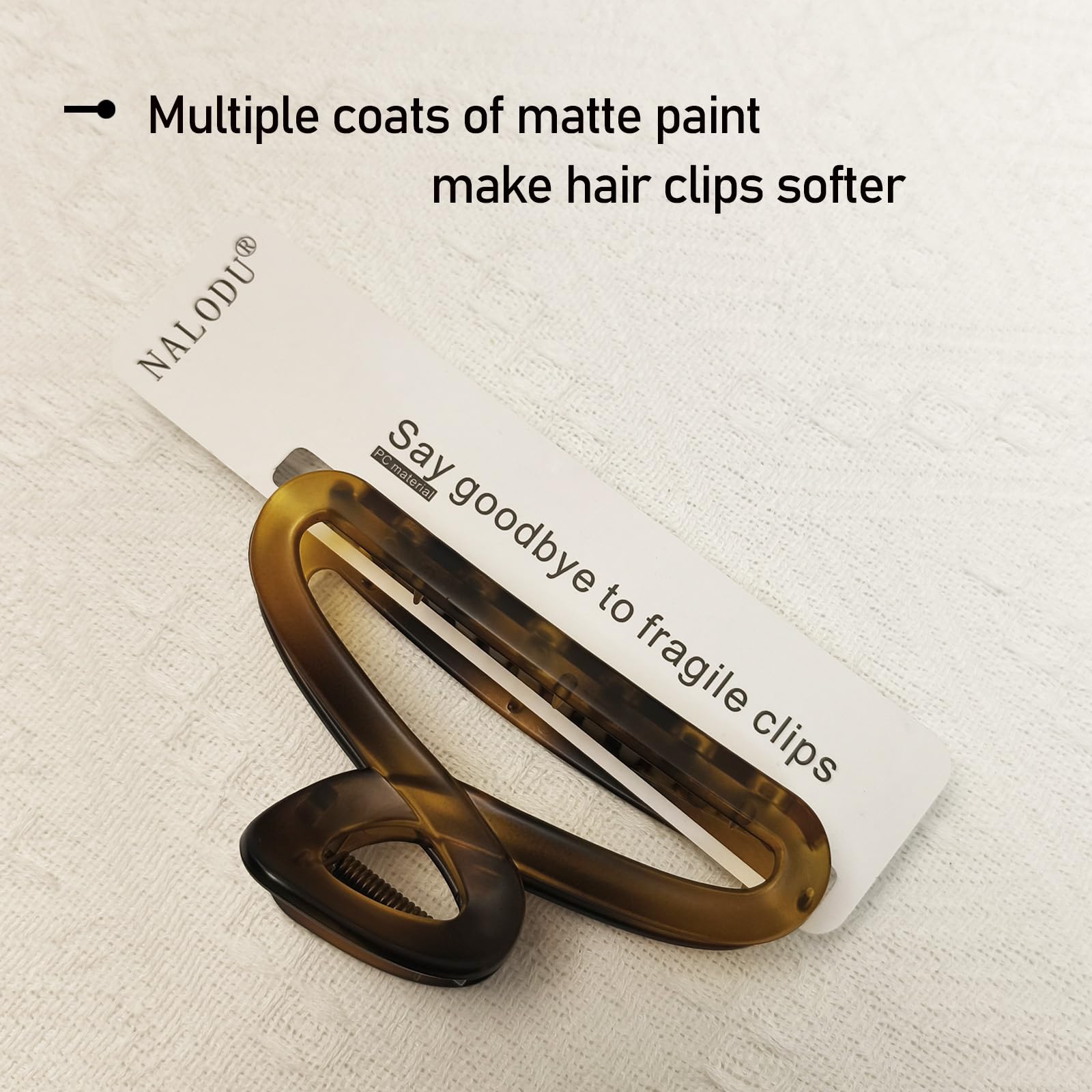 4.3 Inch Non-Slip Unbreakable Hair Claw Clips for Women - Matte Finish Hair Clips for Thin to Medium Thick & Curly Hair - 2 Pack - Perfect for Workouts, Travel & Everyday Hairstyles
