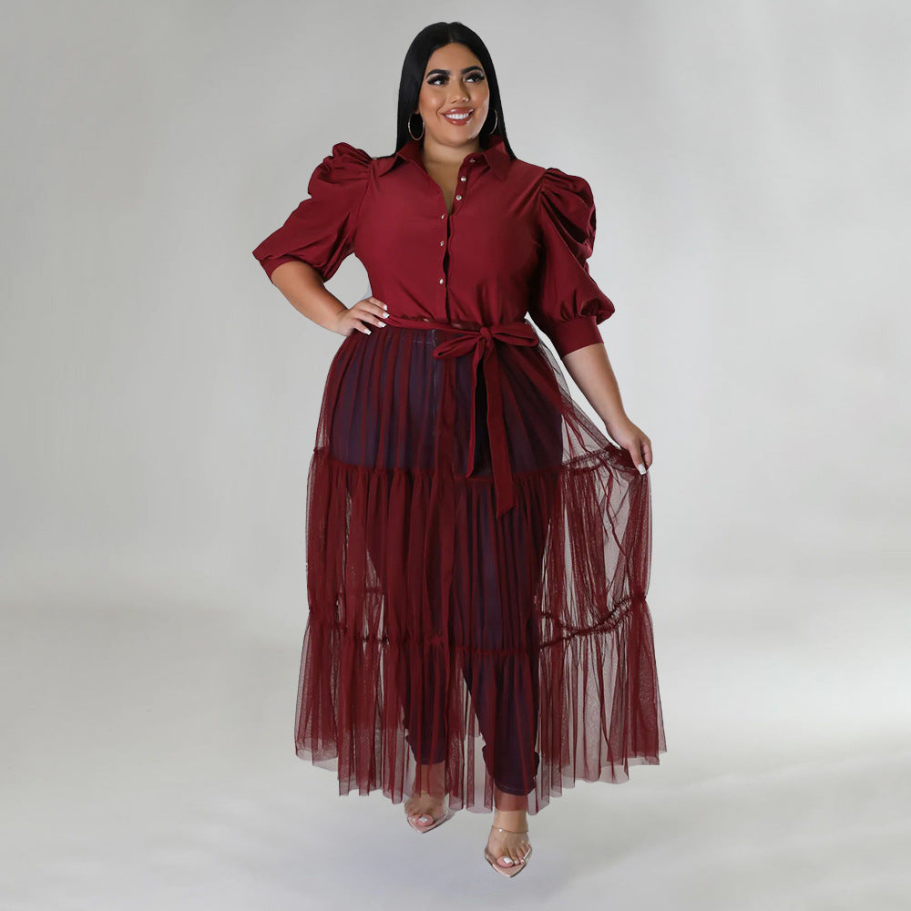 Sexy Plus Size Mesh See-Through Dress with Strap - Perfect for Night Out, Club Wear & Party Outfits