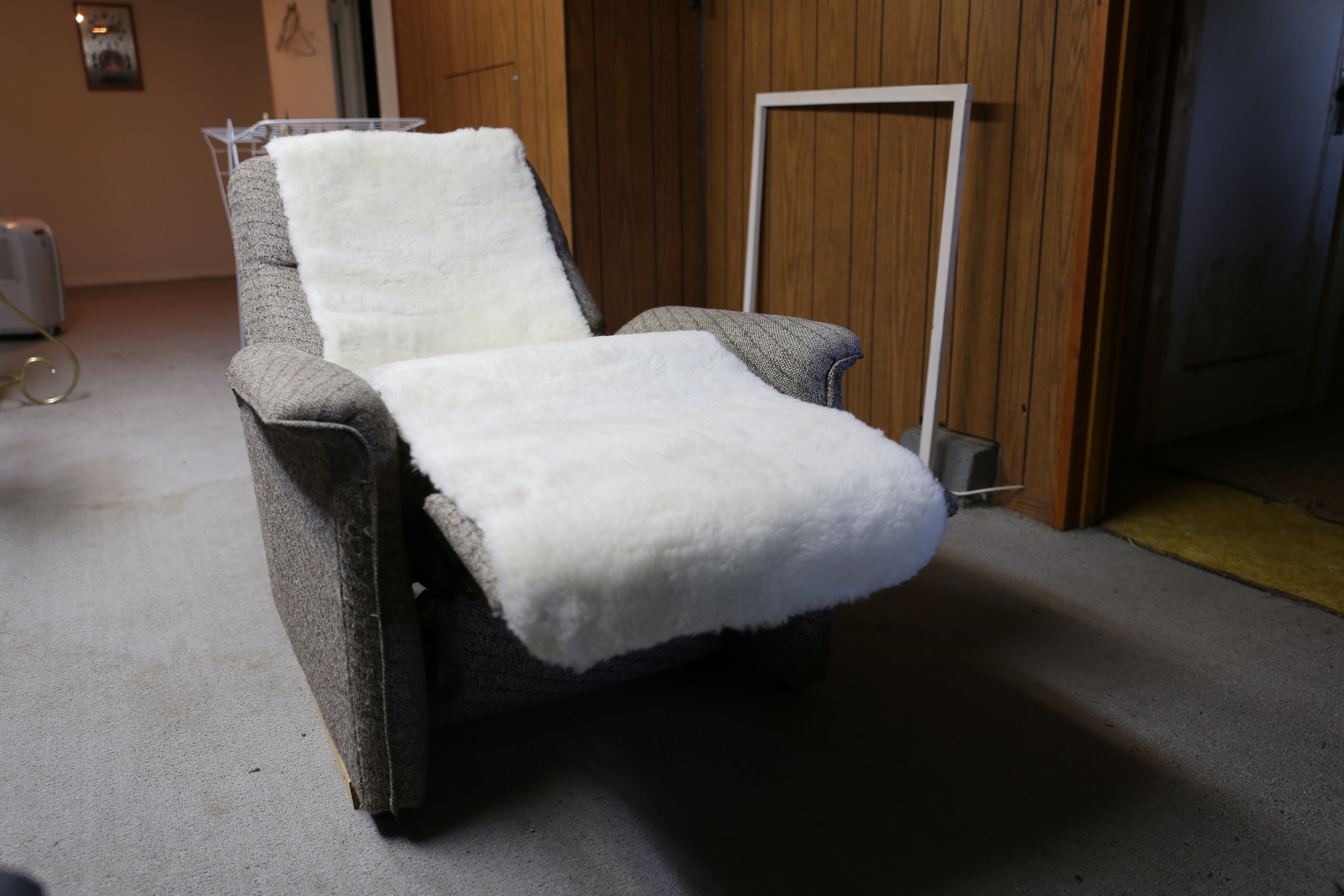 Premium Merino Wool Recliner Cover - Soft & Breathable Chair Protector for Living Room, Office, and Home Theater Comfort