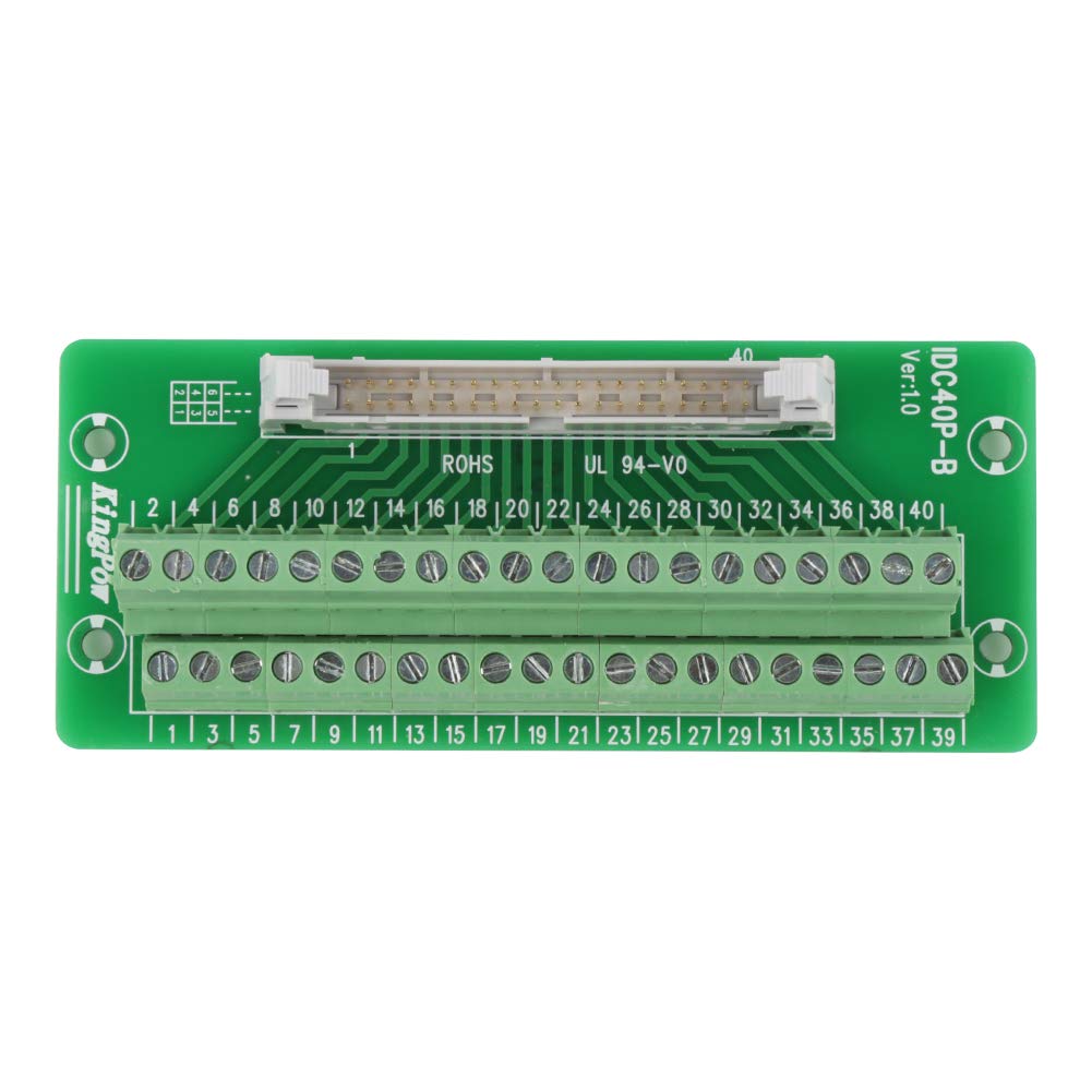 IDC40P 40-Pin Male Header Board - DIN Rail Mount Power Supply Module with Terminal Block Connector & Bracket for PLC Interface | Industrial Automation & Control Panel Wiring Solution