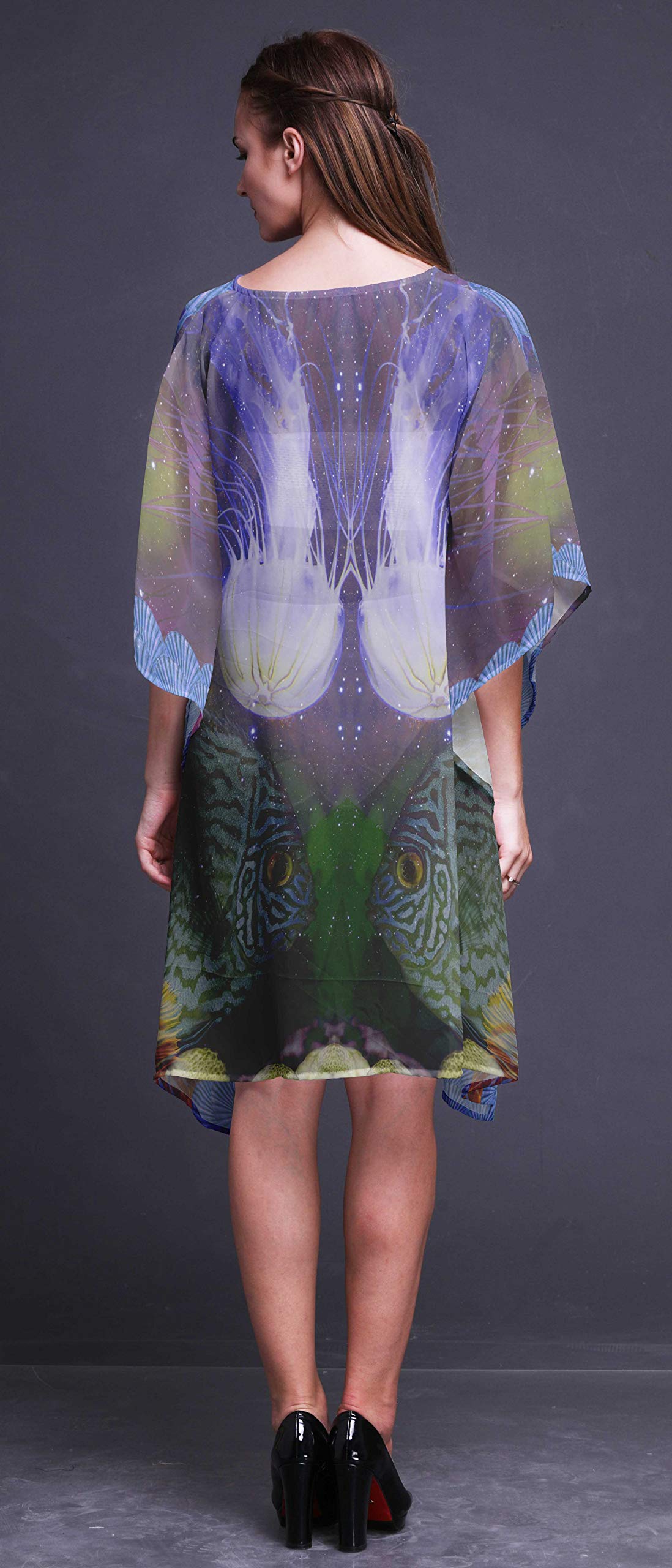 Women's Beach Kaftan Cover Up - Flowy Midi Dress & Bikini Short Caftan for Summer Vacation, Pool Party, and Resort Wear