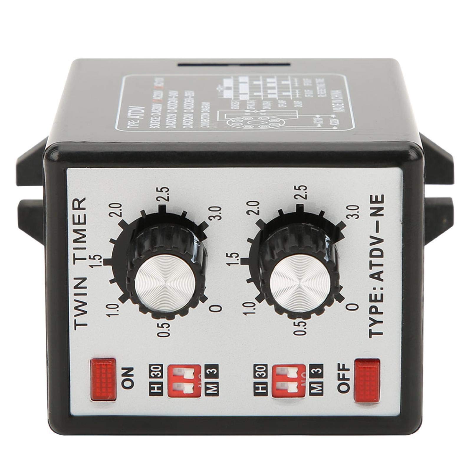 Oumefar Multi-Section Short Period Repeat Cycle Timer - Intermittent Timer with Twin Timer Relay & Knob Control (On/Off Timer Relay) ATDV-NE AC110V/220V - Perfect for Industrial Automation, Home Appliances & DIY Projects