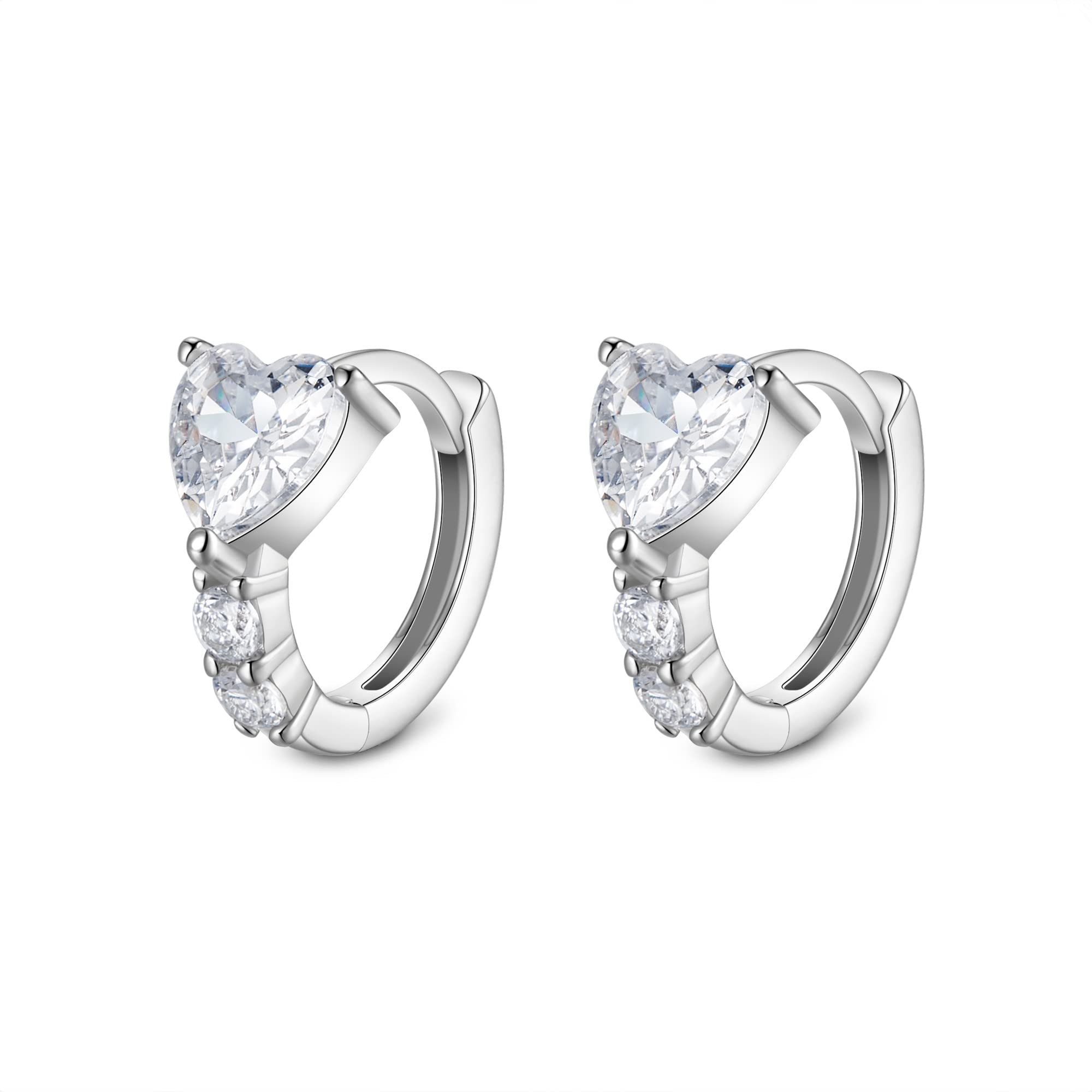 925 Sterling Silver Hoop Earrings for Women - Cubic Zirconia Tiny Huggie Earrings | Hypoallergenic Dainty Hoops | Perfect for Everyday Wear, Parties & Gifts