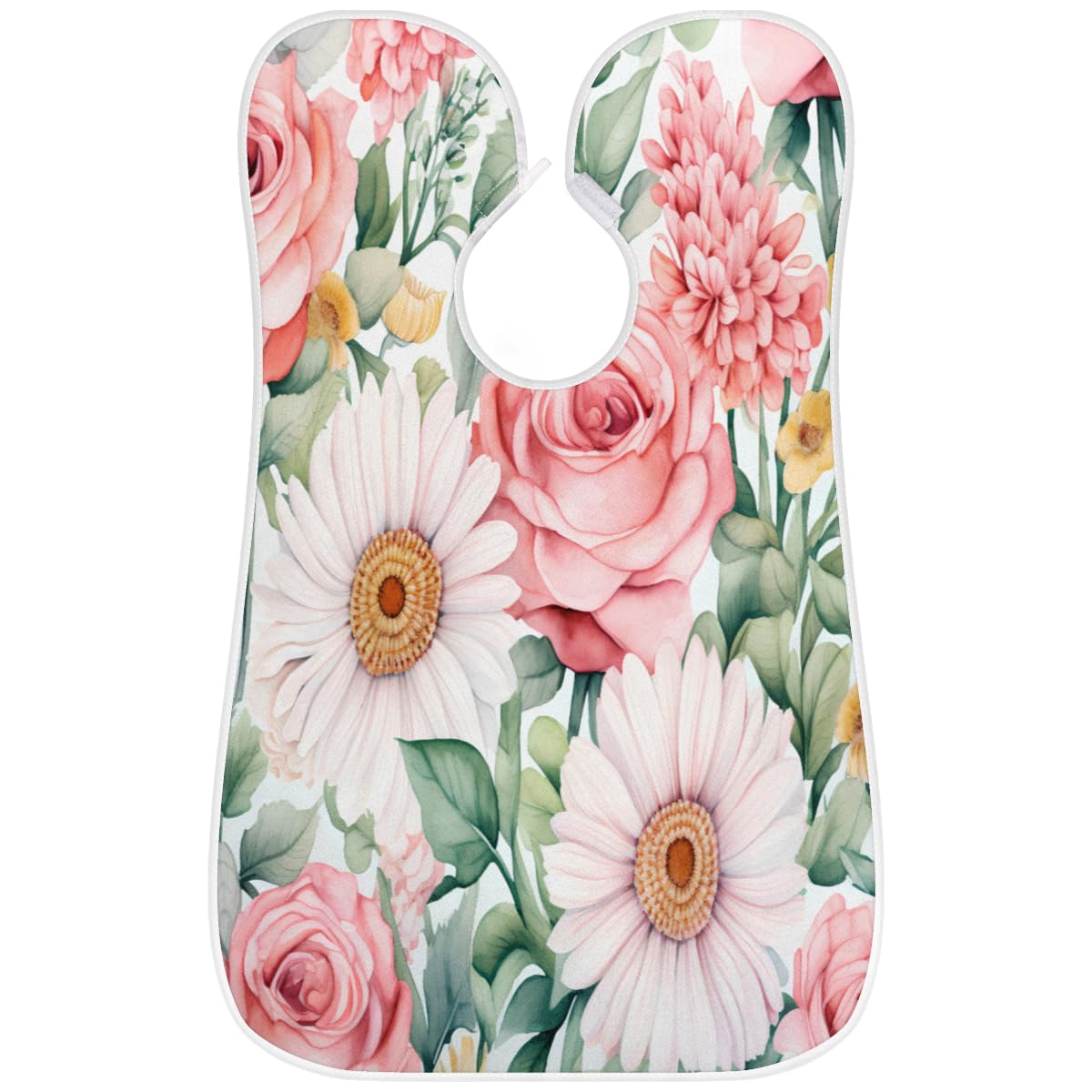 Rose Daisy Flower Pattern Beard Shaving Bib for Men - Waterproof Makeup & Hair Dye Apron for Women - Barber Cape for Haircut & Beard Trimming - Sink Hair Catcher & Styling Tool - Perfect for Salon, Home Grooming & Gift Giving
