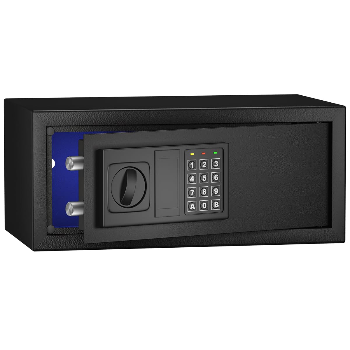 Secure Digital Safe Box with Sensor Light & Lock - Heavy Duty Steel Construction for Money & Valuables - Hidden Wall or Cabinet Mount Design - 0.8 Cubic Feet Black Security Safe for Home & Office Use - Perfect for Bedroom Closet, Under Desk Storage & Emergency Cash Protection