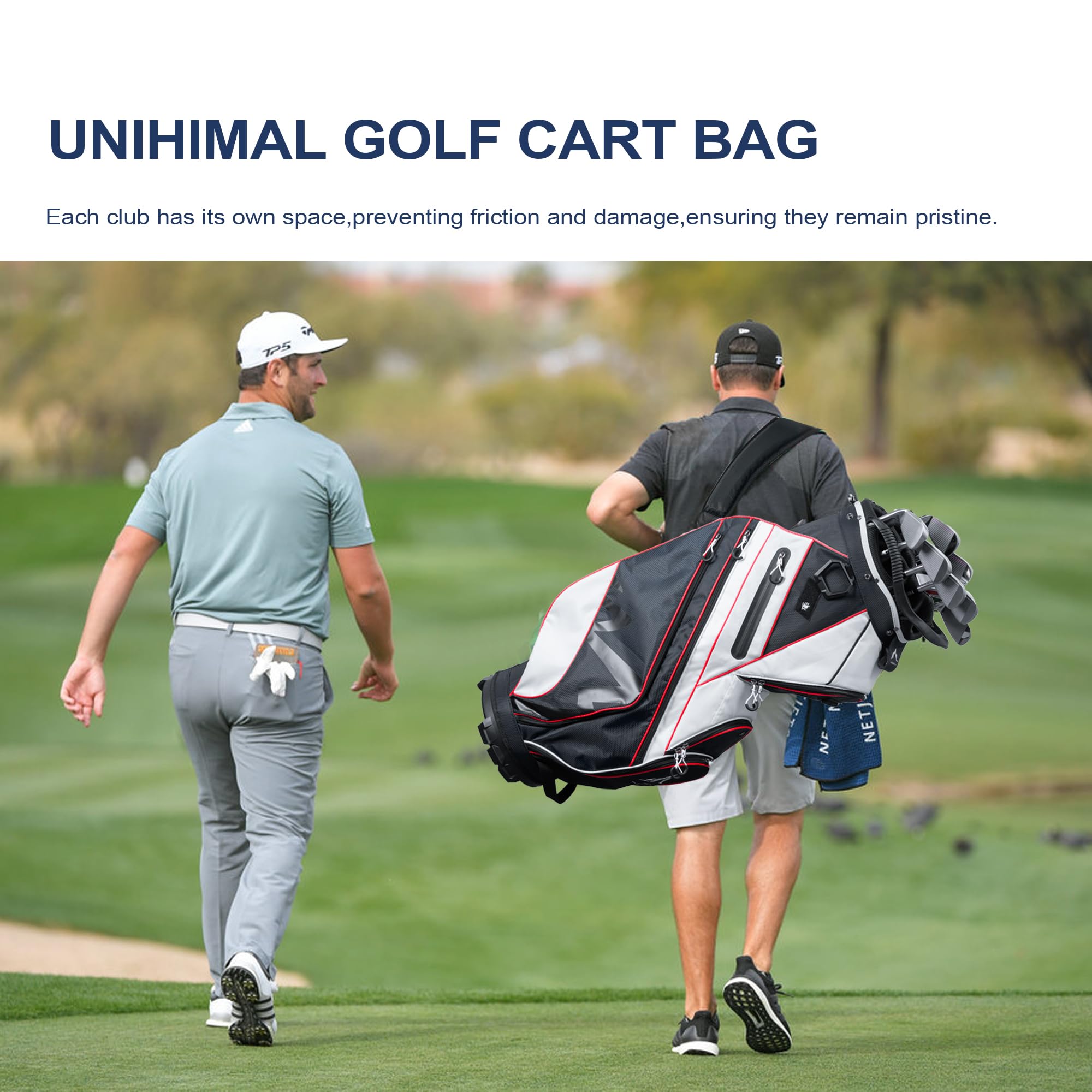 14-Way Golf Cart Bag with Organizer Divider & Rain Cover - Premium Golf Stand Bag for Men & Women - Perfect for Golf Course, Driving Range & Travel