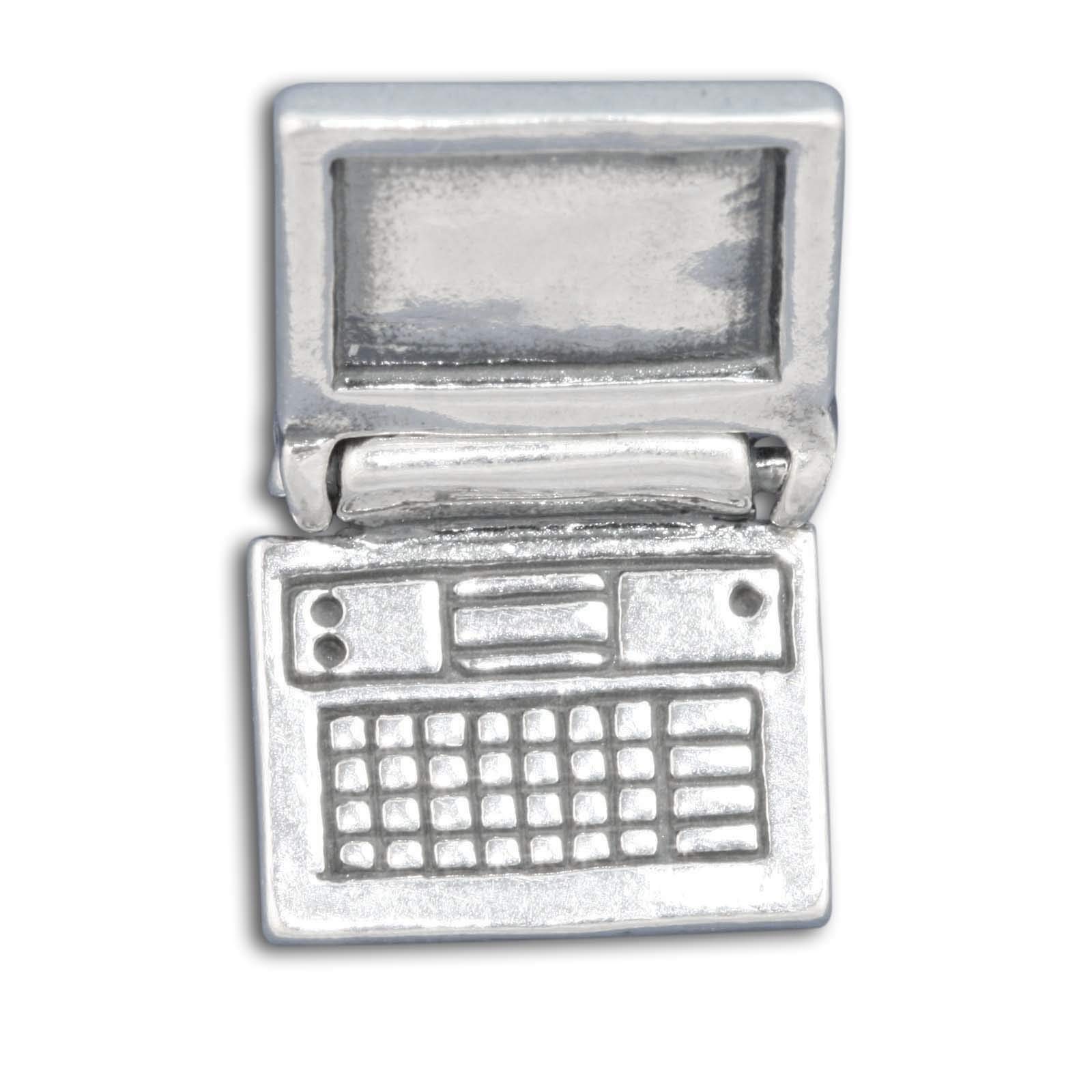 925 Sterling Silver Laptop Charm Pendant for Bracelet Making - Perfect for Jewelry Crafting, DIY Gifts & Tech Accessories