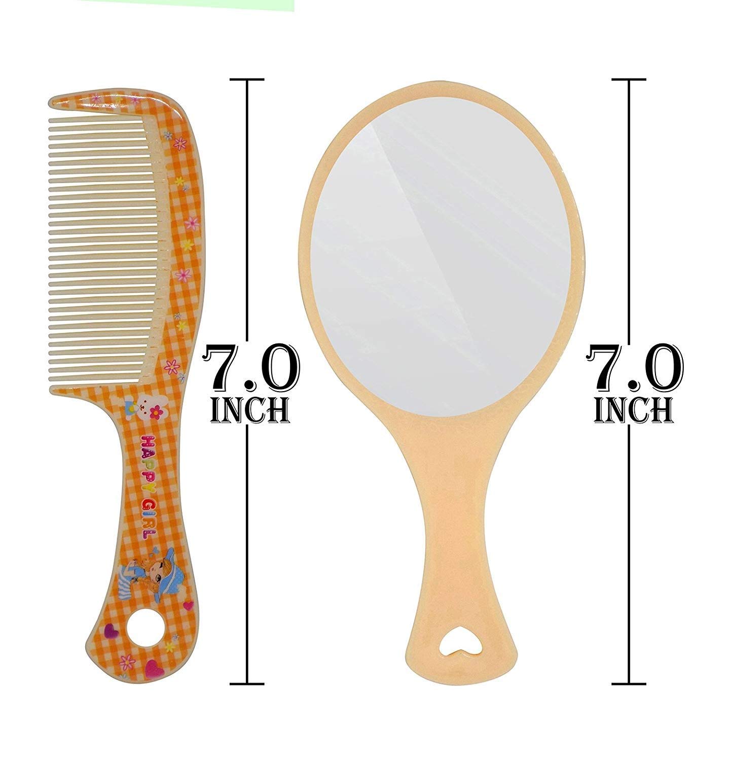 SIYAA Hand Mirror with Comb - Travel & Daily Use for Women & Men - Multicolor 20g - Perfect for Home & Travel