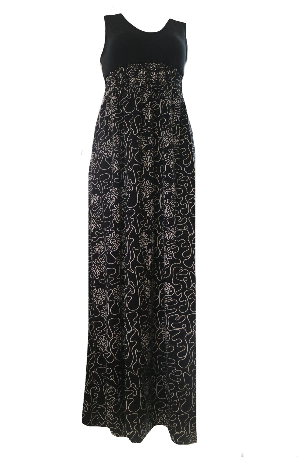Easyhon Women's Summer Floral Print Contrast Sleeveless Maxi Dress - Casual Beachwear & Vacation Outfit for Tropical Getaways