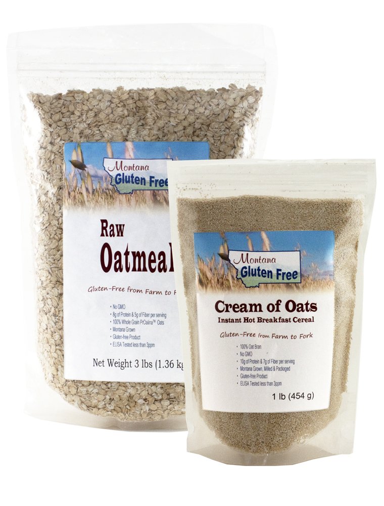 Organic Gluten-Free Raw Oatmeal 3lb & Cream of Oats 1lb Combo Pack - Healthy Breakfast Cereal for Smoothies, Baking & Weight Loss