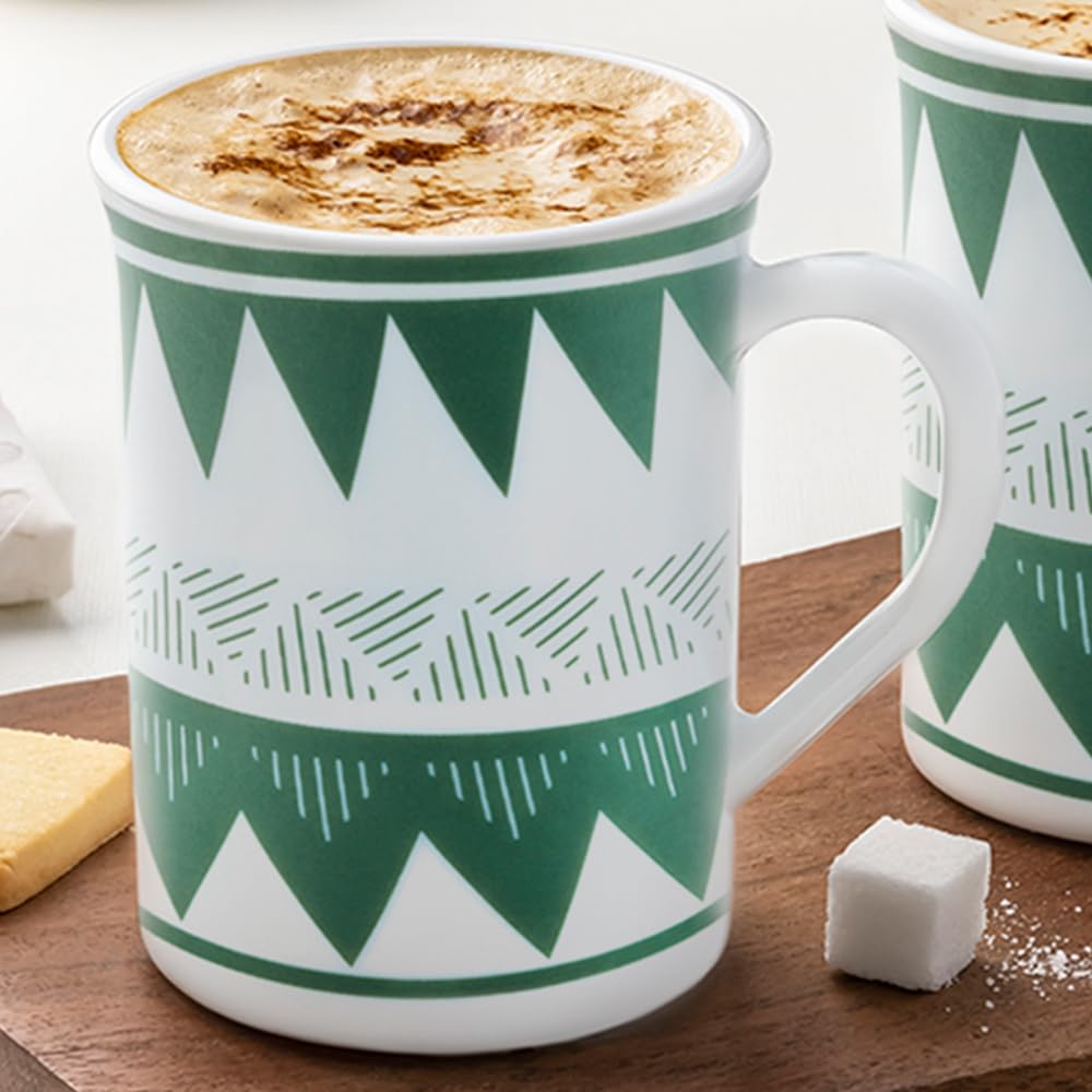 BOROSIL Tri Wave Opalware Mug - Set of 1 Elegant 350ml Tea & Coffee Cup | Microwave & Dishwasher Safe, Bone-Ash Free | Premium White Ceramic for Home, Office & Gifting | Perfect for Daily Use, Parties & Housewarming Gifts