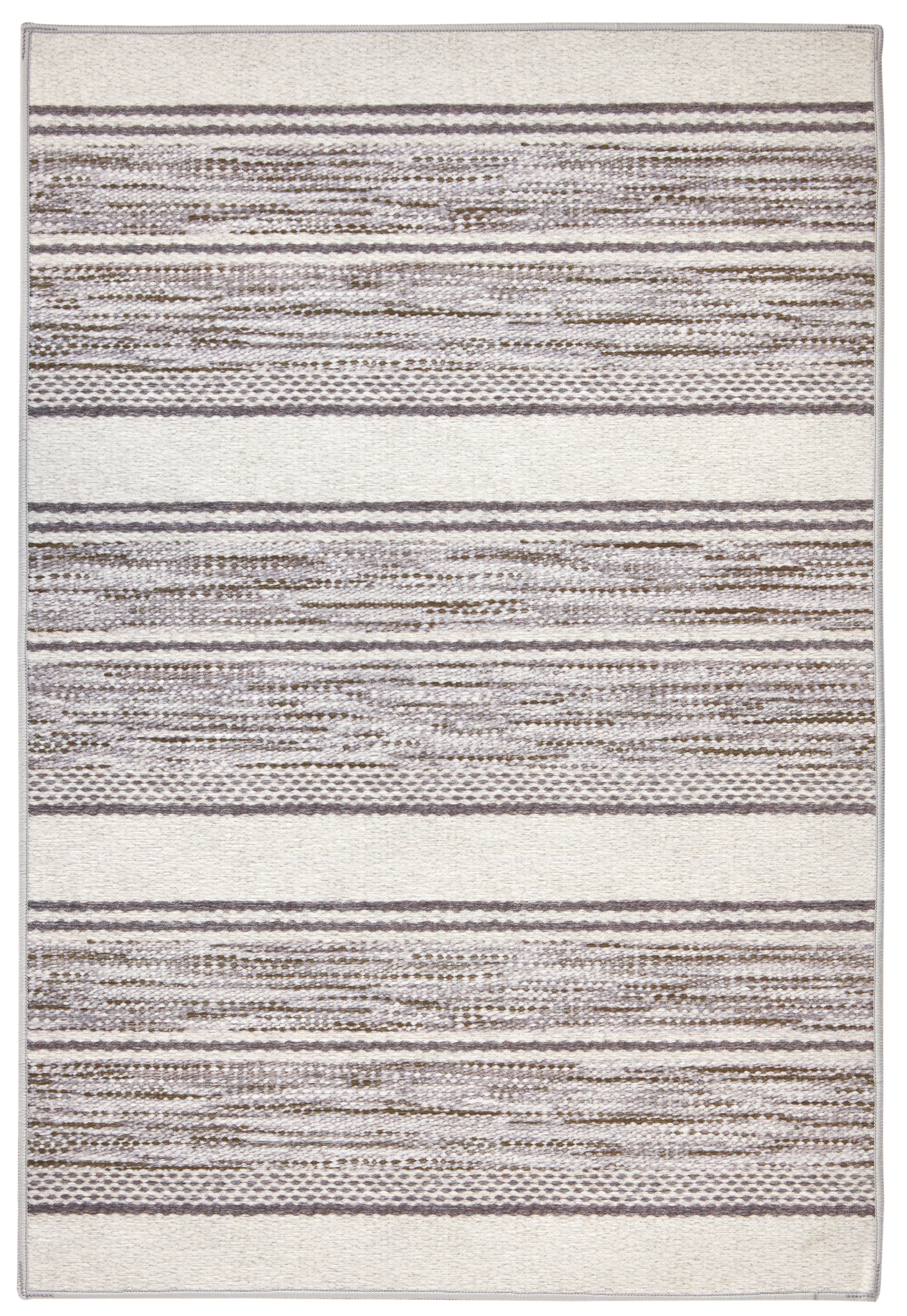 Ellington Stripe Machine Washable Area Rug - Soft & Durable Grey Indoor Rug for Living Room, Bedroom, or Office
