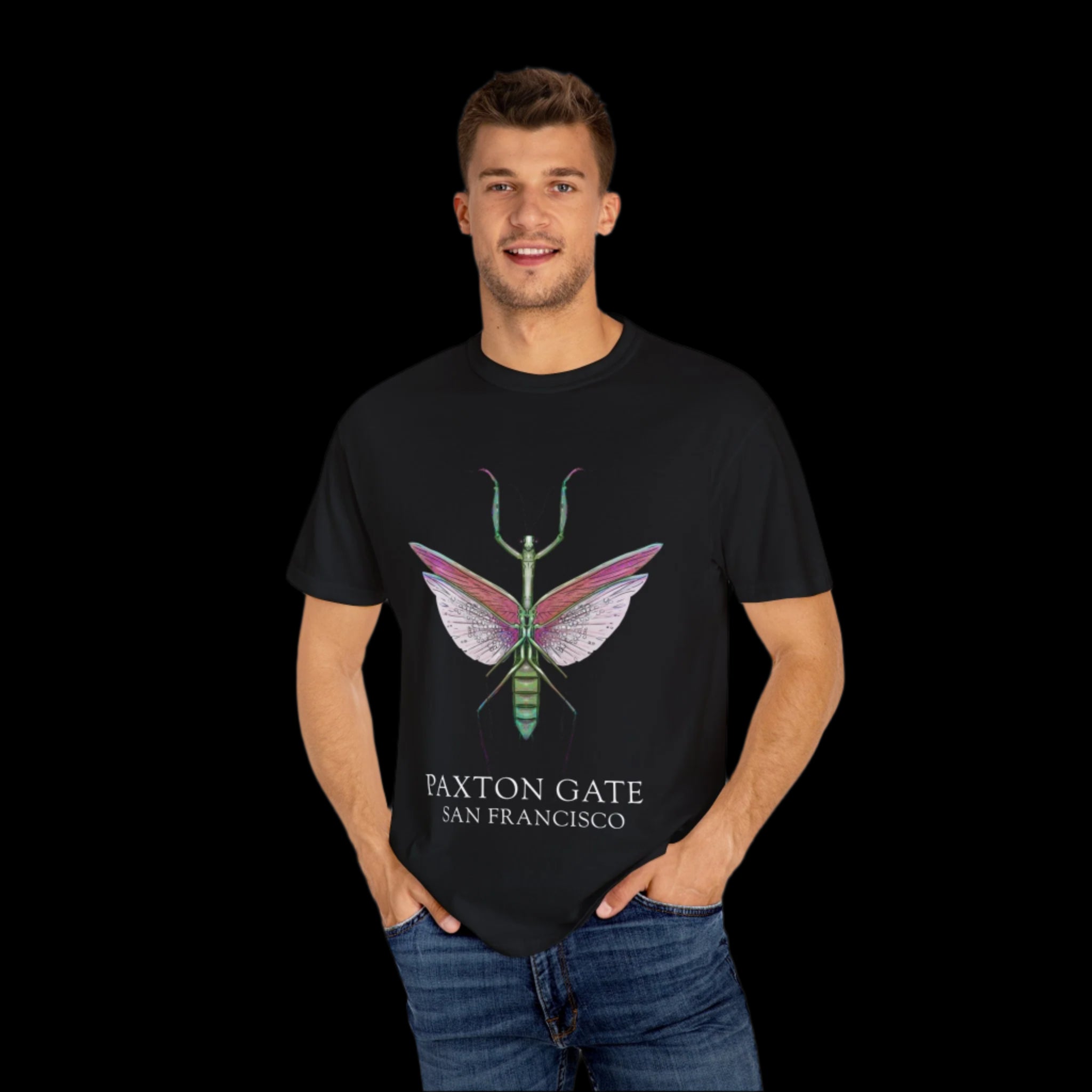 Unisex Paxton Gate Mantis Graphic Tee by Kris Struble - Stylish Insect Print T-Shirt for Nature Lovers & Unique Fashion