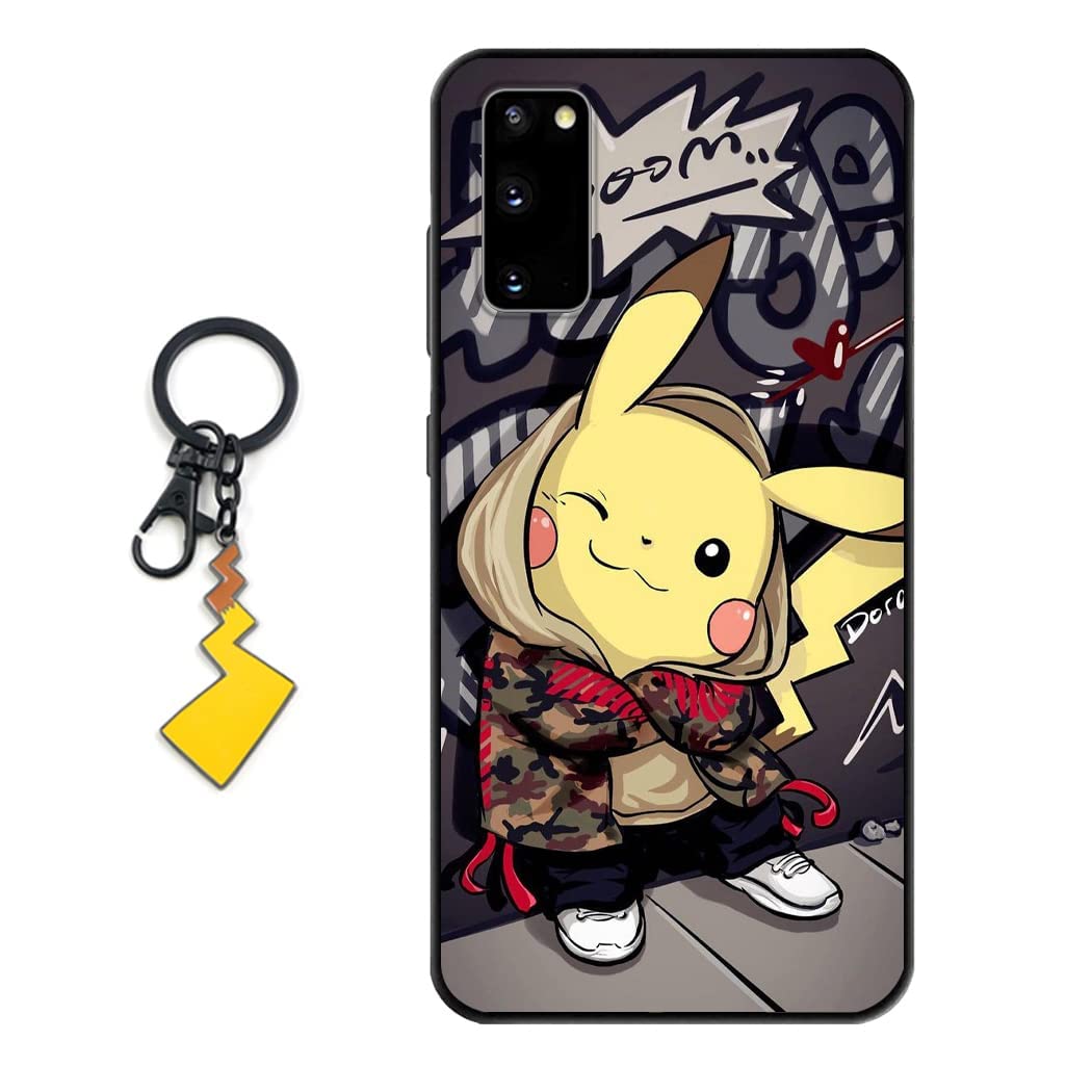 **Samsung Galaxy A20 Anime Cute Soft Silicone Case with Keychain - Kawaii Cartoon Design for Girls & Teens - Perfect for School, Work & Daily Use**
