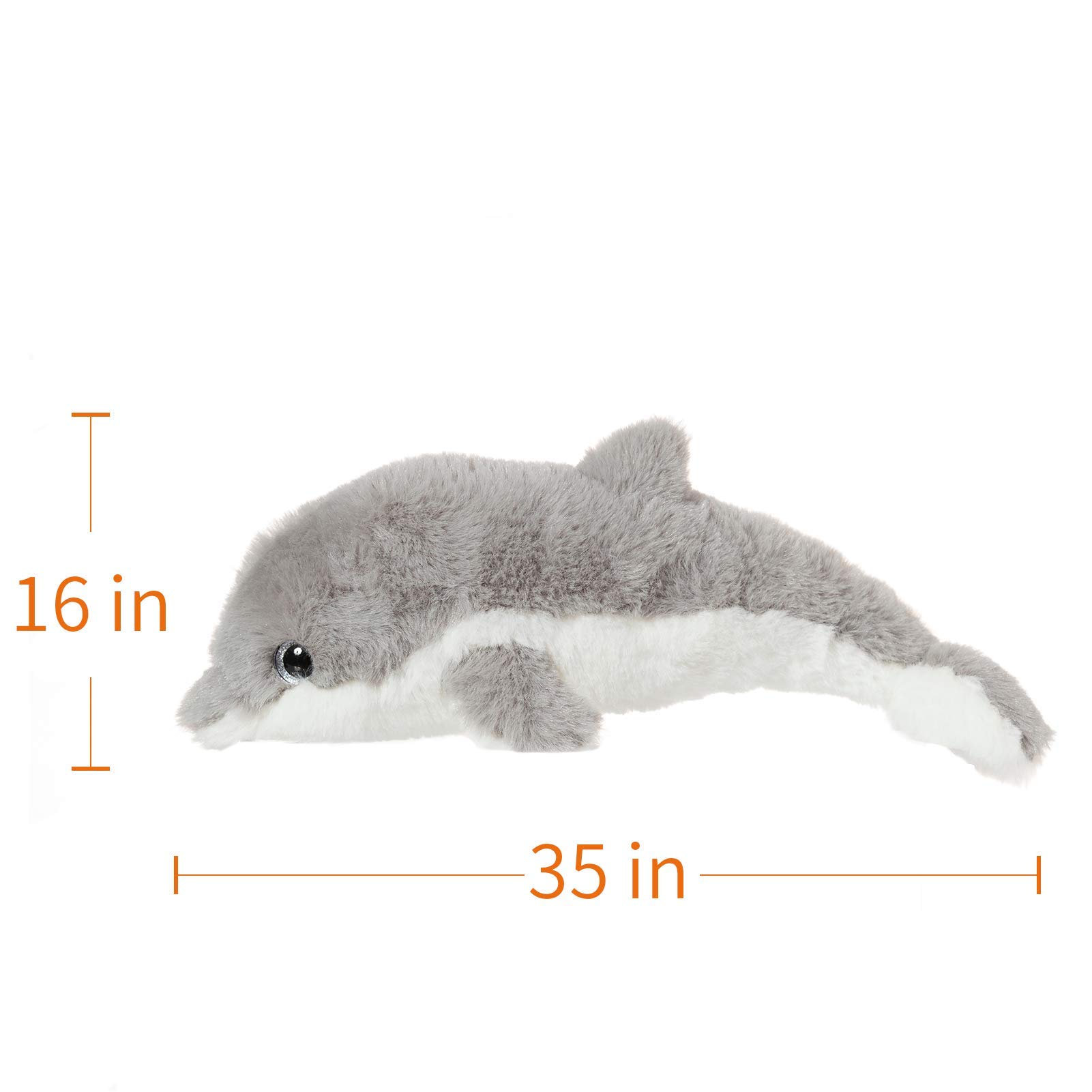 Gray Dolphin Plush Stuffed Animal Toy - 35