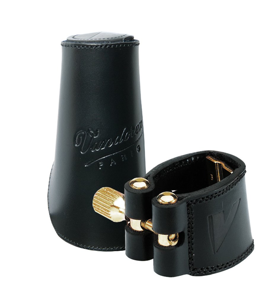 Vandoren LC27L Alto Sax Leather Ligature & Cap with 3 Interchangeable Pressure Plates - Premium Saxophone Accessories for Jazz & Classical Performances
