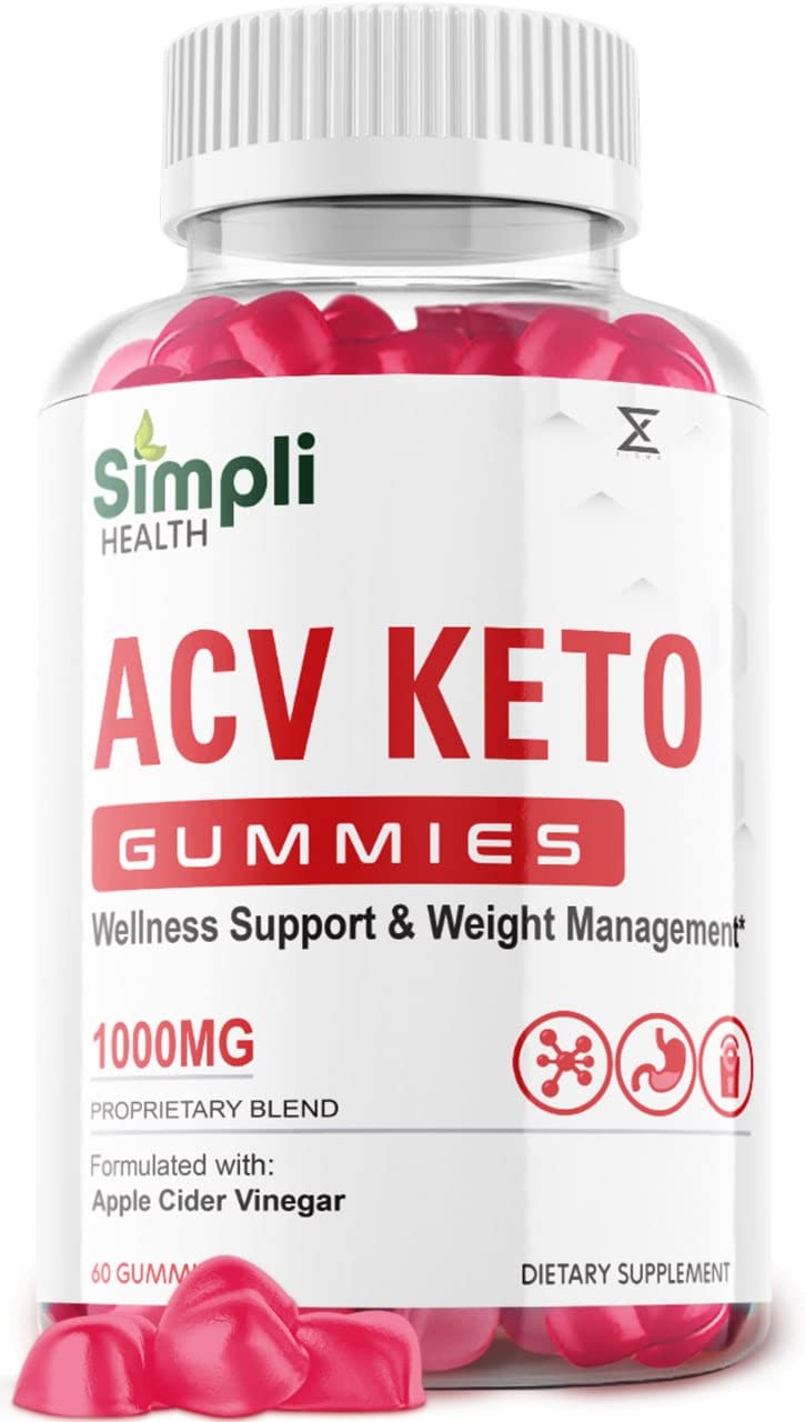 Simpli Health ACV Keto Gummies - Apple Cider Vinegar Keto Supplement with ACVT Plus (60 Count) - Supports Weight Management & Energy Boost - Perfect for Keto Diet & Healthy Lifestyle