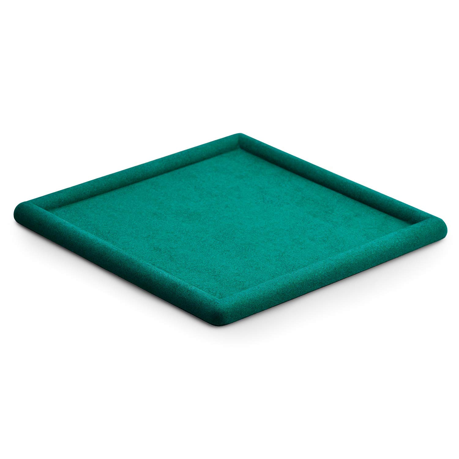 Premium Microfiber Jewelry Organizer Tray - Square Nightstand Storage Box for Rings, Earrings & Necklaces | Jewelry Display Case with Soft Lining (Green) | Perfect for Bedroom Dresser, Bathroom Counter & Travel Jewelry Organization