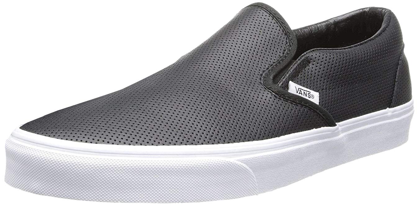 Vans Unisex-Adult Perf Leather Sneakers - Classic Black & White Skate Shoes for Men & Women | Perfect for Casual Wear, Skateboarding & Street Fashion