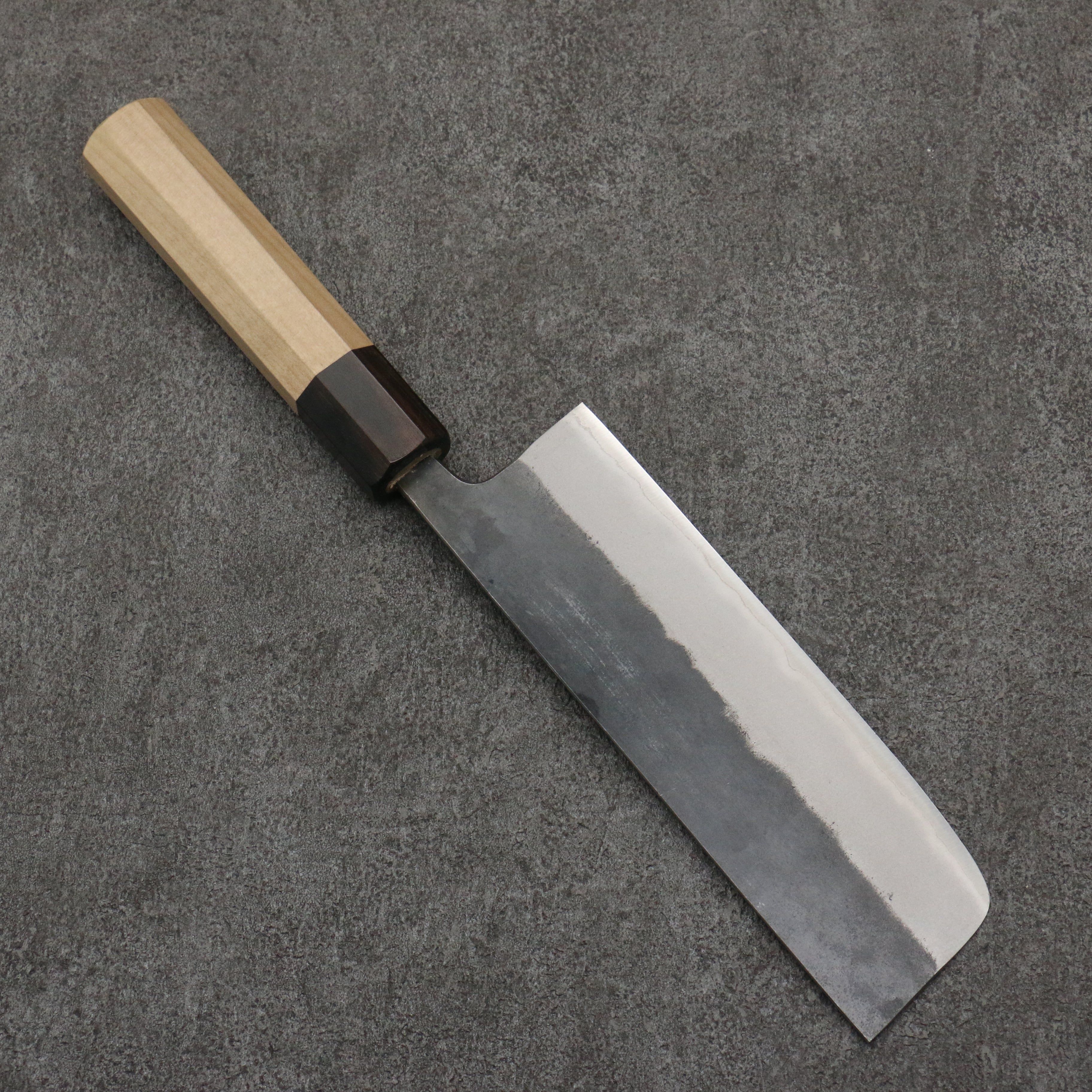 Premium Seisuke Blue Steel No.2 Black Nakiri Knife 165mm - Japanese Kitchen Knife with Magnolia & Ebony Handle - Perfect for Slicing Vegetables, Herbs & Sushi Preparation