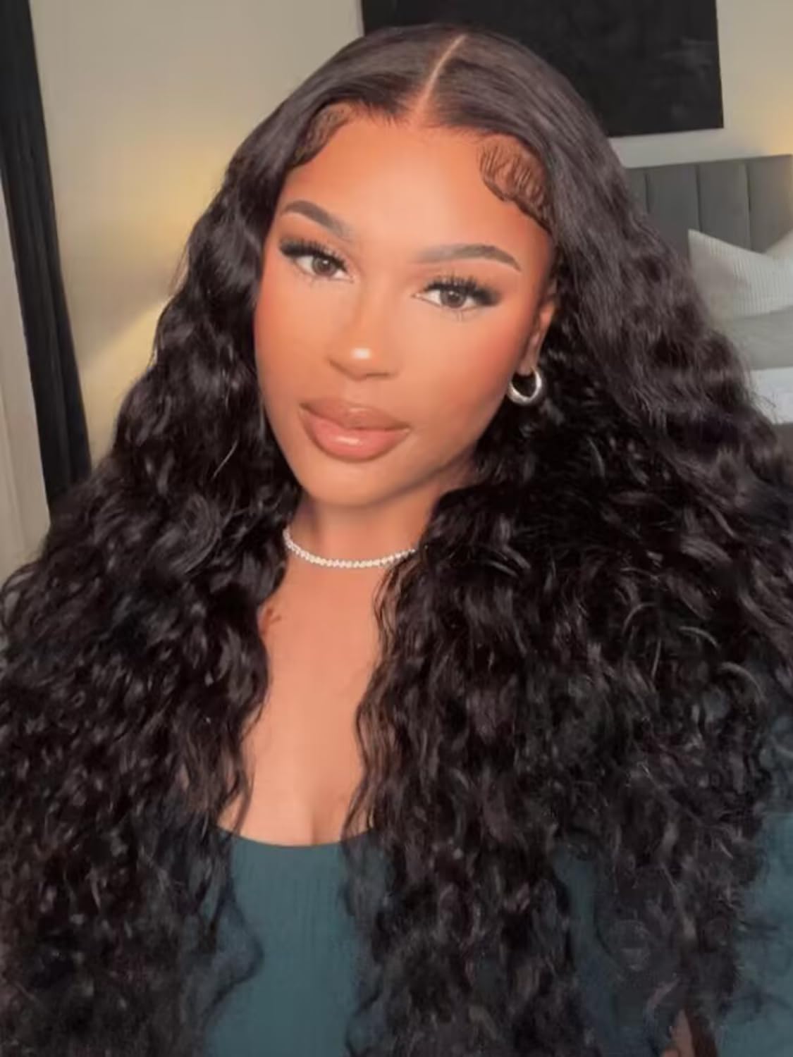 UNICE Bye Bye Knots Glueless Wig - Pre Plucked Water Wave 7x5 Lace Front Human Hair Wig (150% Density, 24 Inch) - Wet & Wavy No Glue Lace Wig for Easy Wear & Natural Look | Perfect for Daily Use, Parties & Special Occasions