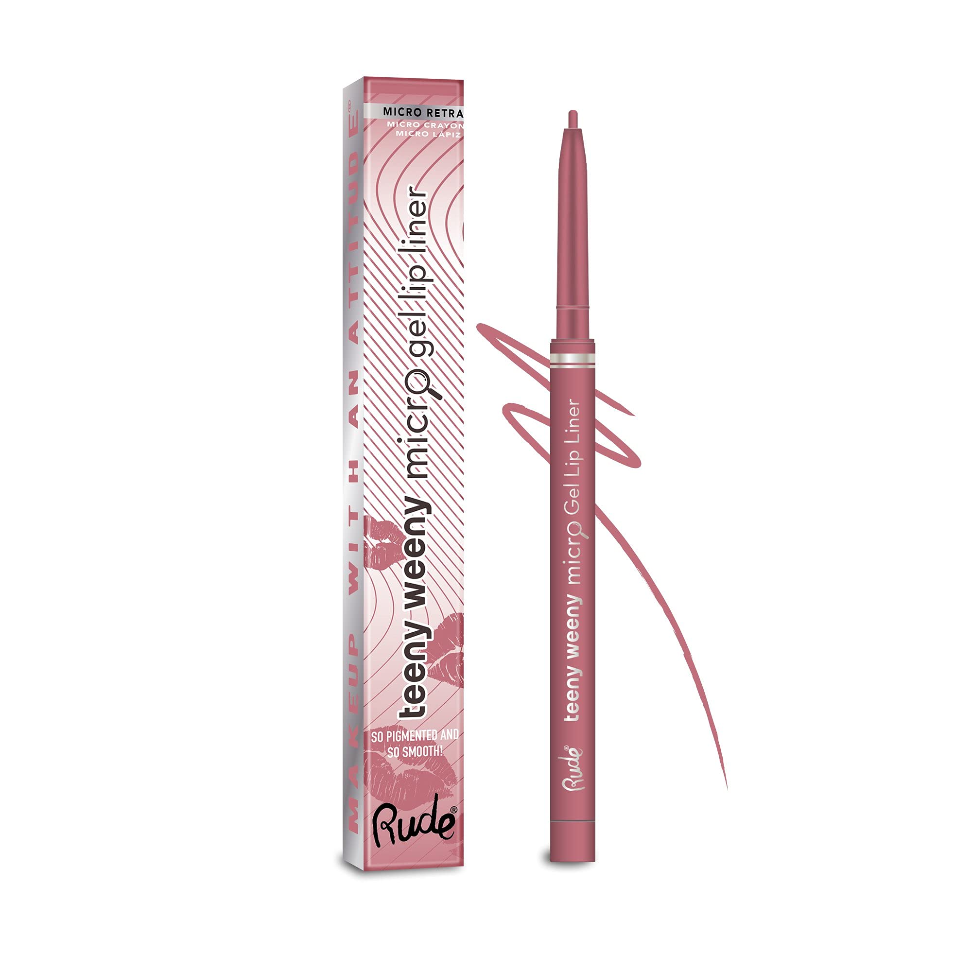 Rude Cosmetics Teeny Weeny Micro Gel Lip Liner - Dream On | Long-Lasting Waterproof Lip Pencil for Precise Definition | Perfect for Everyday Wear, Night Out & Special Occasions