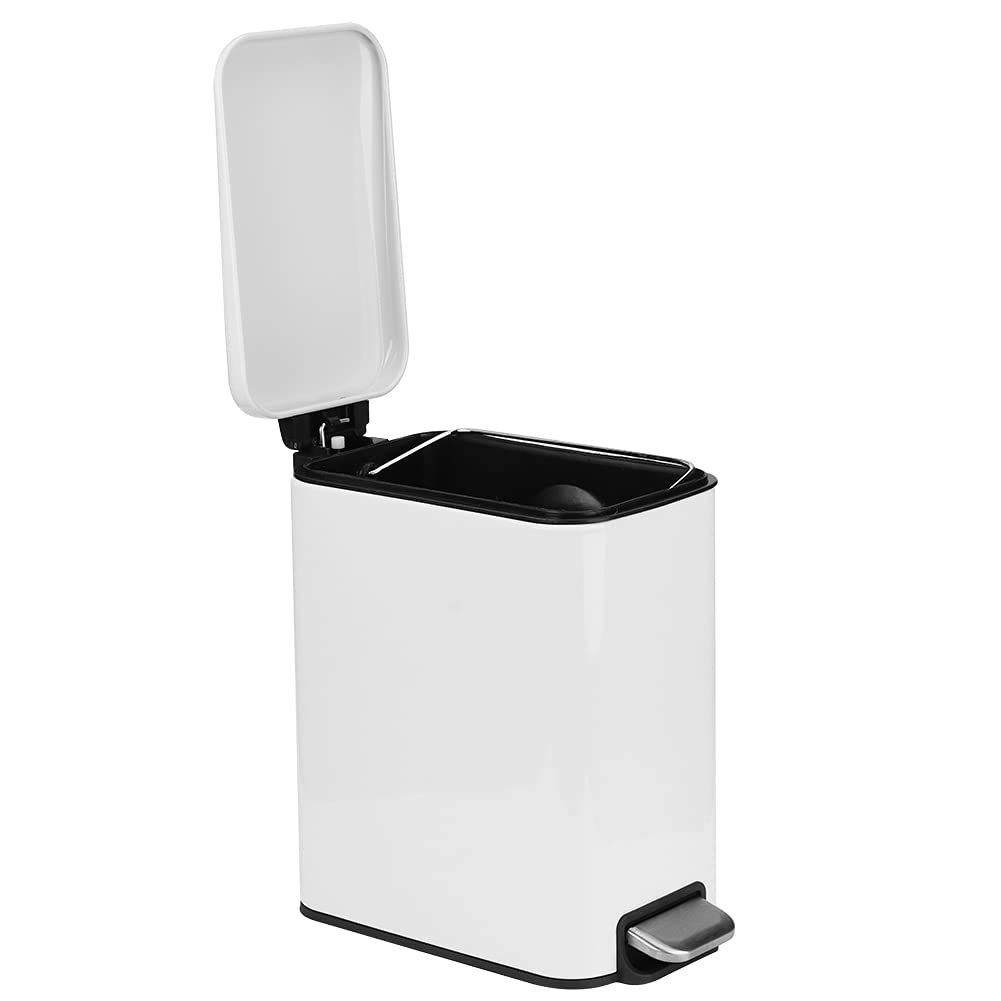 ENZZ Eco-Friendly Plastic Step Trash Can with Foot Pedal - 13 Gallon Kitchen & Bedroom Waste Bin for Home, Office & Hotel Use