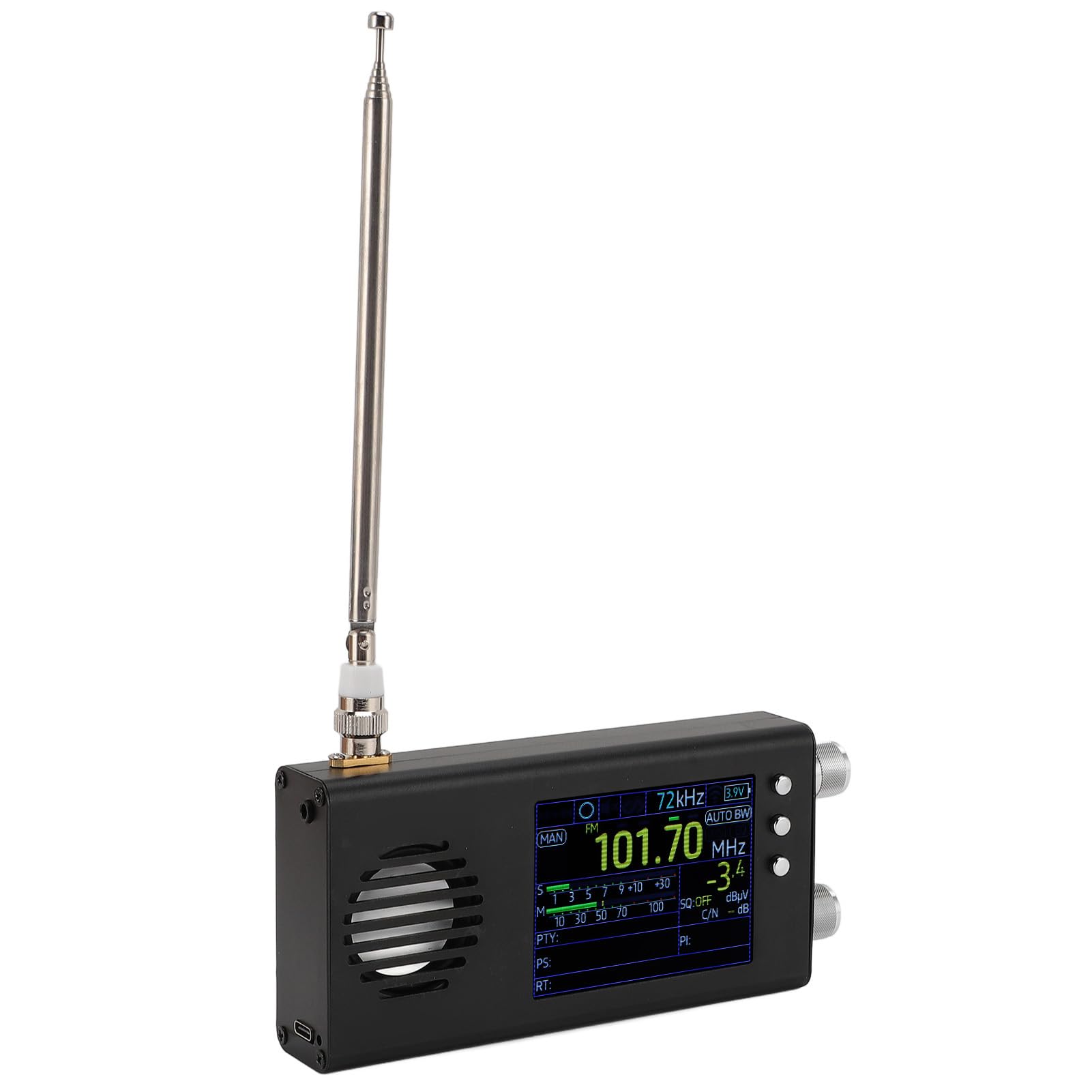 Portable Shortwave Radio with AM/FM/SW/CB/VHF/UHF/WX/AIR/LW/MW Bands & SSB Receiver - 5000mAh Rechargeable Battery, Stereo Speaker & Antenna - Ideal for Emergency Preparedness, Outdoor Adventures & Travel (Black)