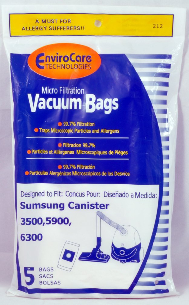 EnviroCare Samsung Canister Vacuum Cleaner Bags - 10 Pack | HEPA Filter Replacement Bags for Samsung VC21K55 Series | Dust-Free Disposal for Home, Office & Pet Hair Cleaning
