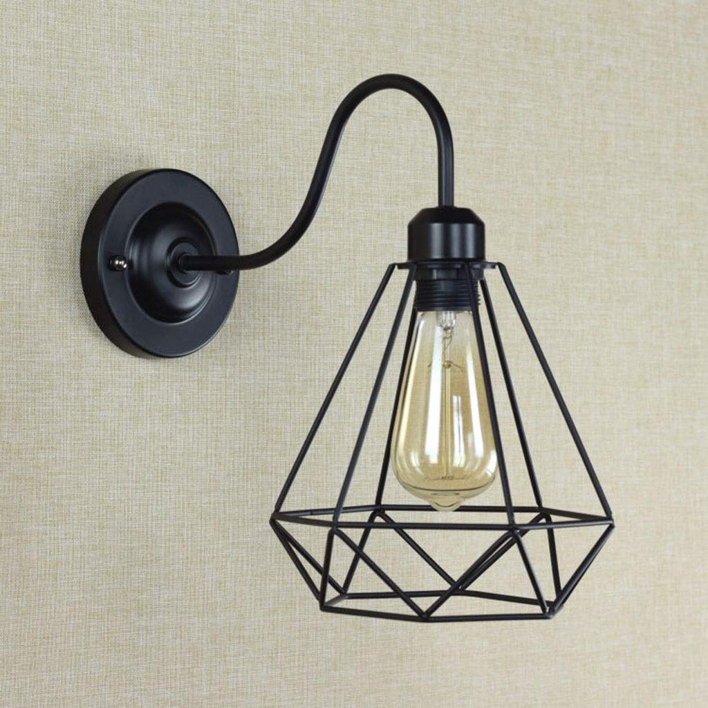 Vintage Industrial Bathroom Vanity Light - Metal Wire Cage Wall Sconce with Edison Bulb - Perfect for Bathroom Mirror, Dressing Table, Living Room & Porch Lighting Decor