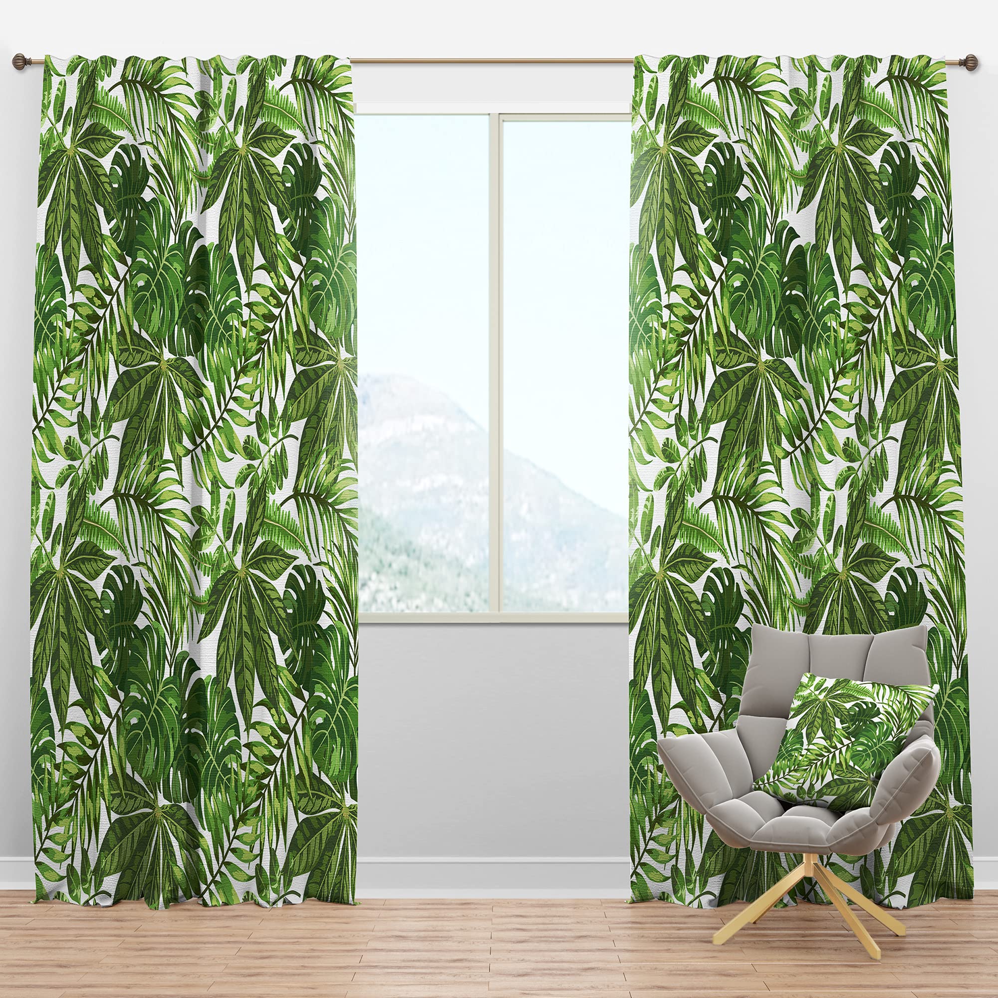 Exotic Tropical Leaf Blackout Curtains - Thermal Insulated Single Panel (52x90) for Bedroom & Living Room - Perfect for Light Blocking, Privacy & Energy Saving