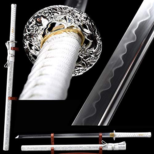 Clay Tempered T1095 high carbon steel blade Sliver White Ninja